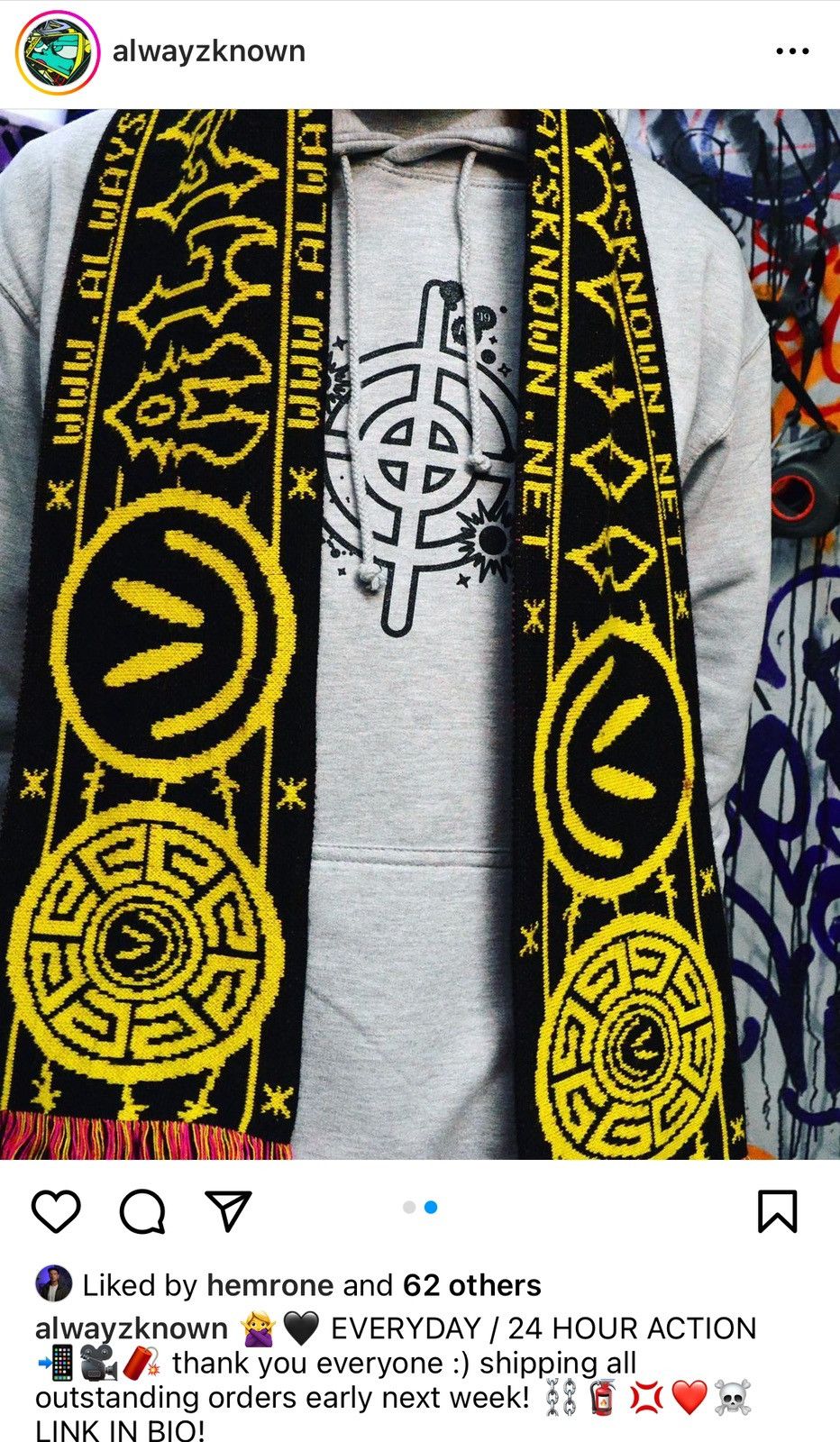 Other UK 2019 ALWAYZ KNOWN WORLDWiDE UNiSEX HOODiE SWEATSHiRT Size US L / EU 52-54 / 3 - 13 Thumbnail