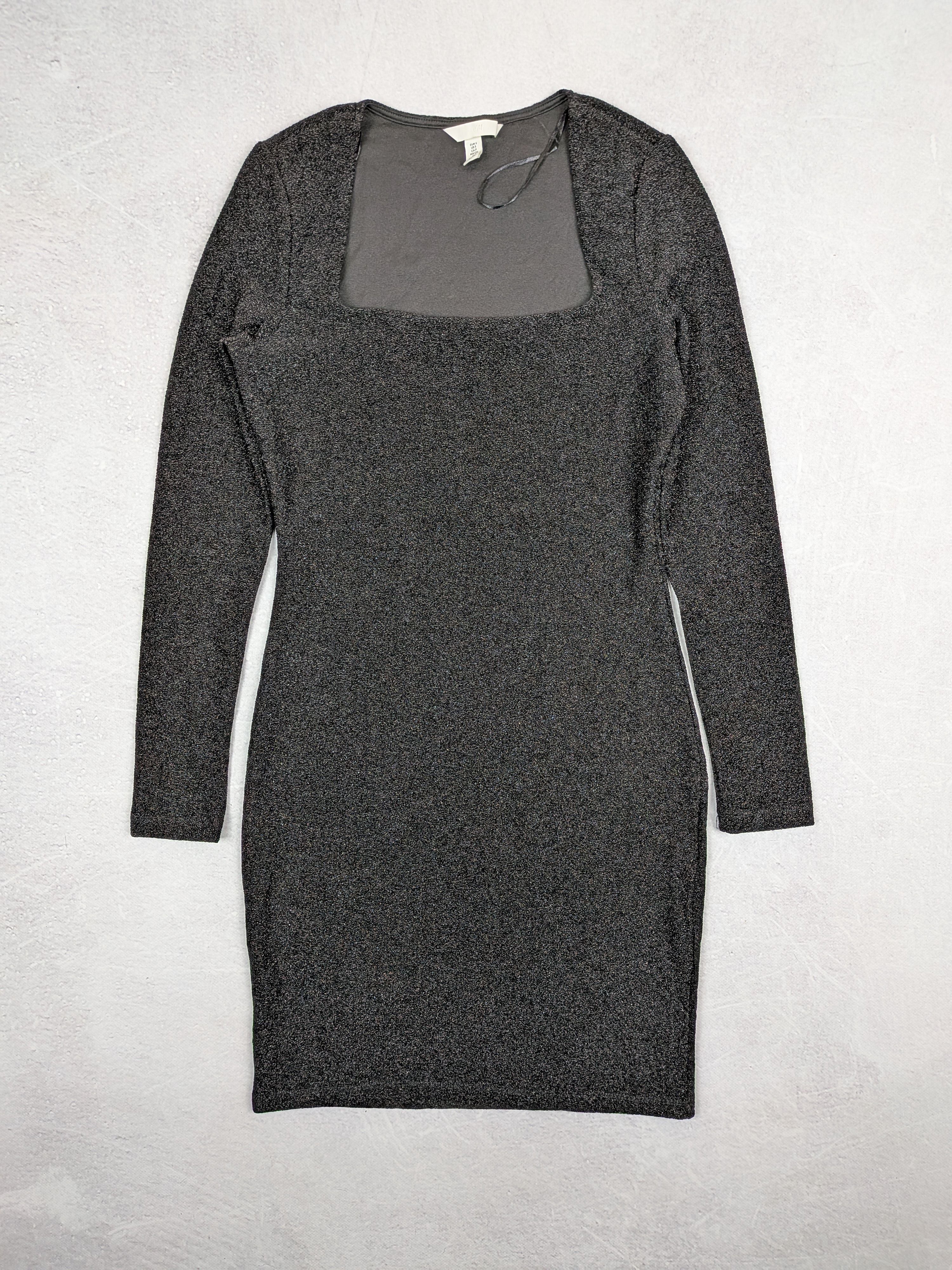 H&M H&M Black Gala Party Dress Midi Dress Square Neck Size S Size S / US 4 / IT 40 - 1 Thumbnail