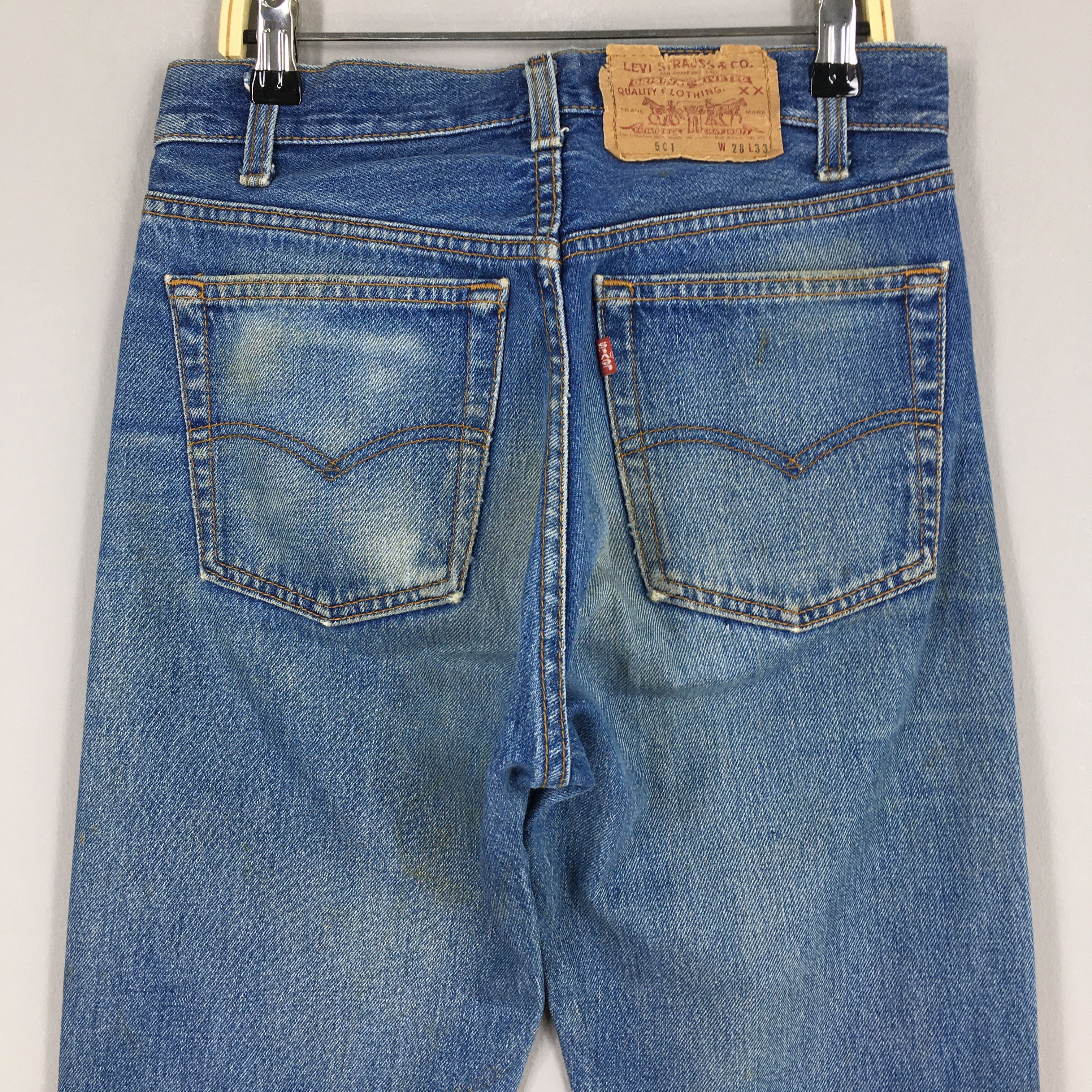 Levi's Size 27x30 Vintage 90s Levi's 501 Faded Blue Jeans S409 Size 27" / US 4 / IT 40 - 11 Thumbnail