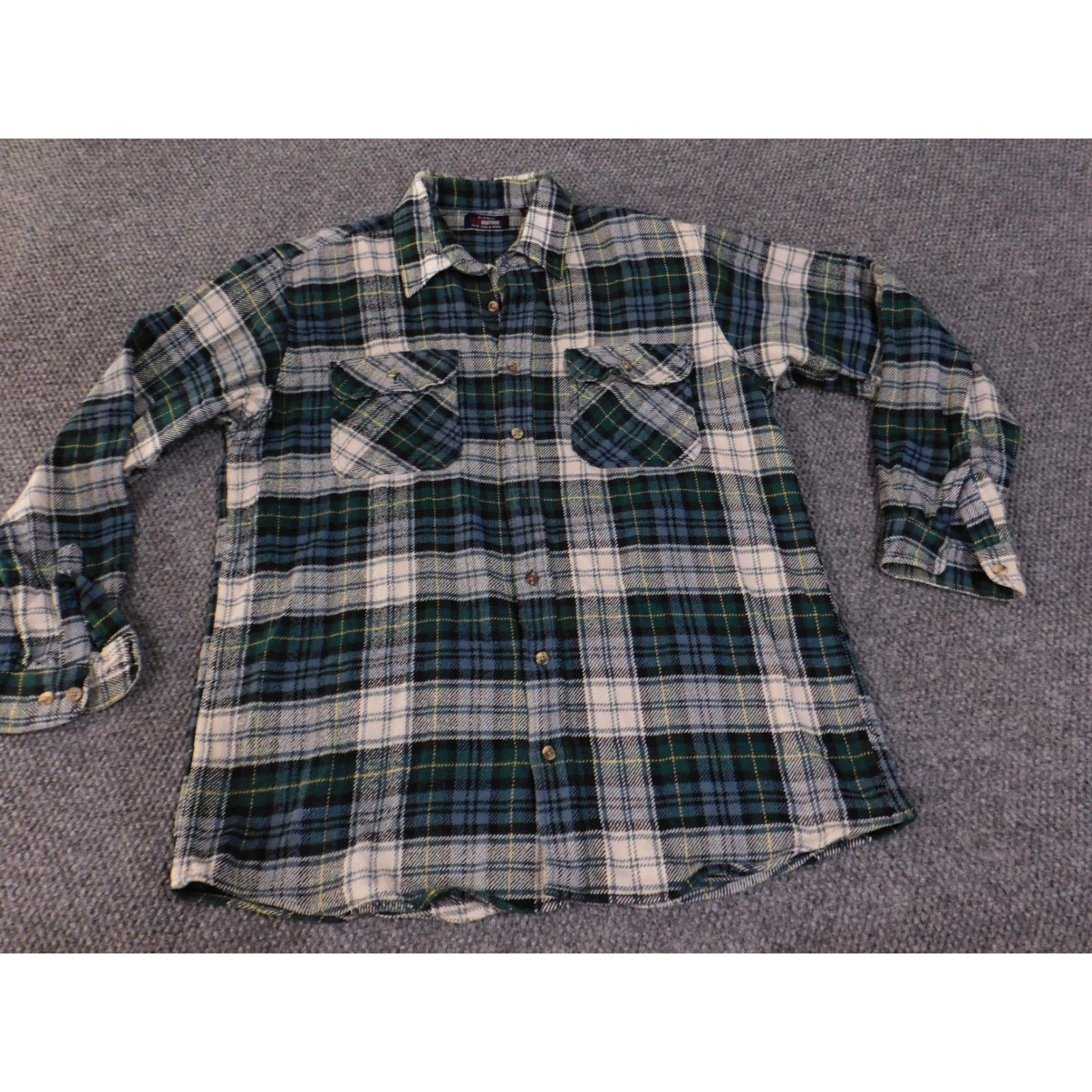 Vintage VINTAGE Five Brother Shirt Mens XL-T Green Plaid Flannel Workwear Long Sleeve Size US XL / EU 56 / 4 - 4 Thumbnail