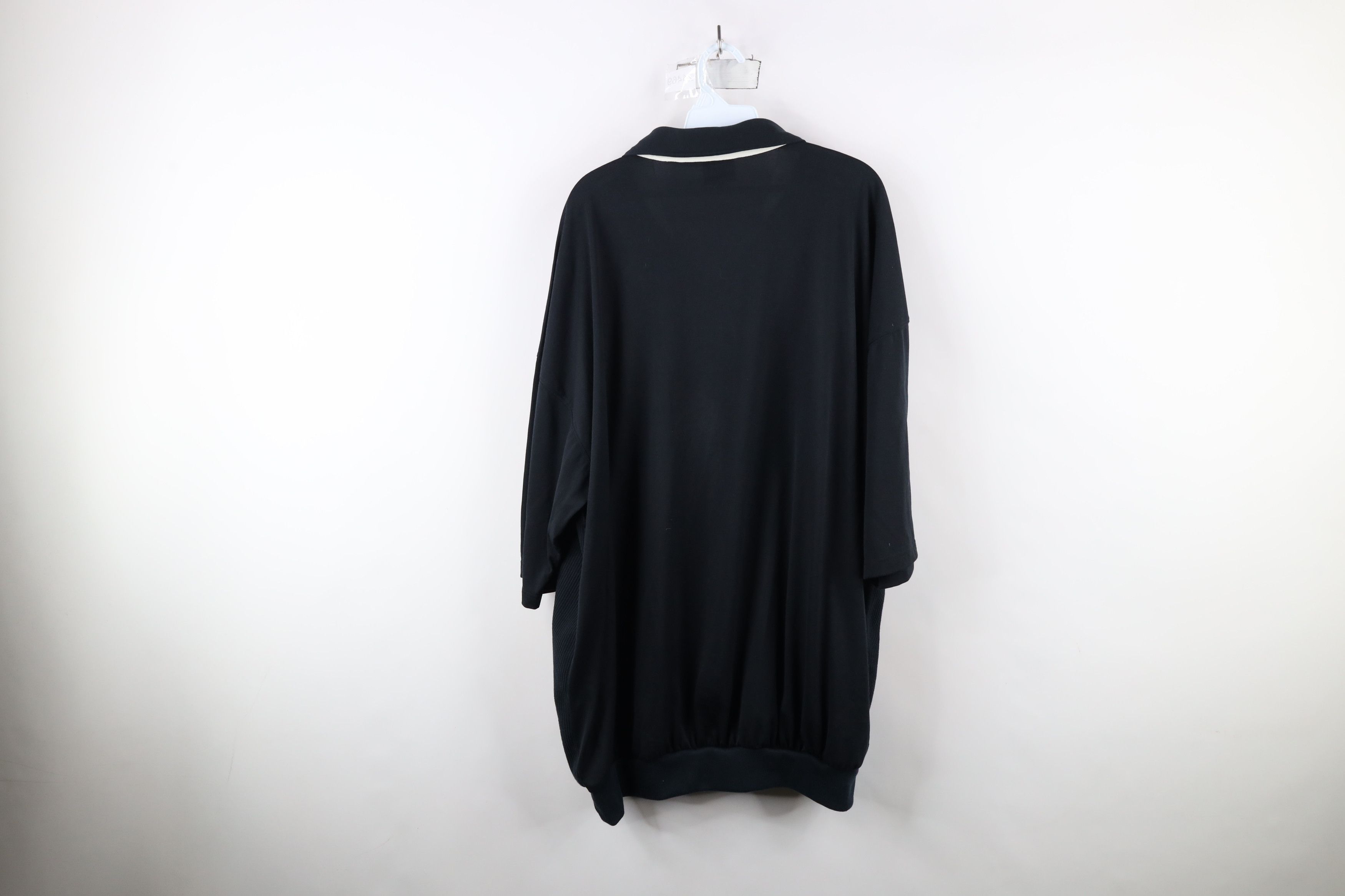 Vintage Vintage 90s Streetwear Ribbed Knit Pullover Polo Shirt Black Size US XXL / EU 58 / 5 - 10 Thumbnail