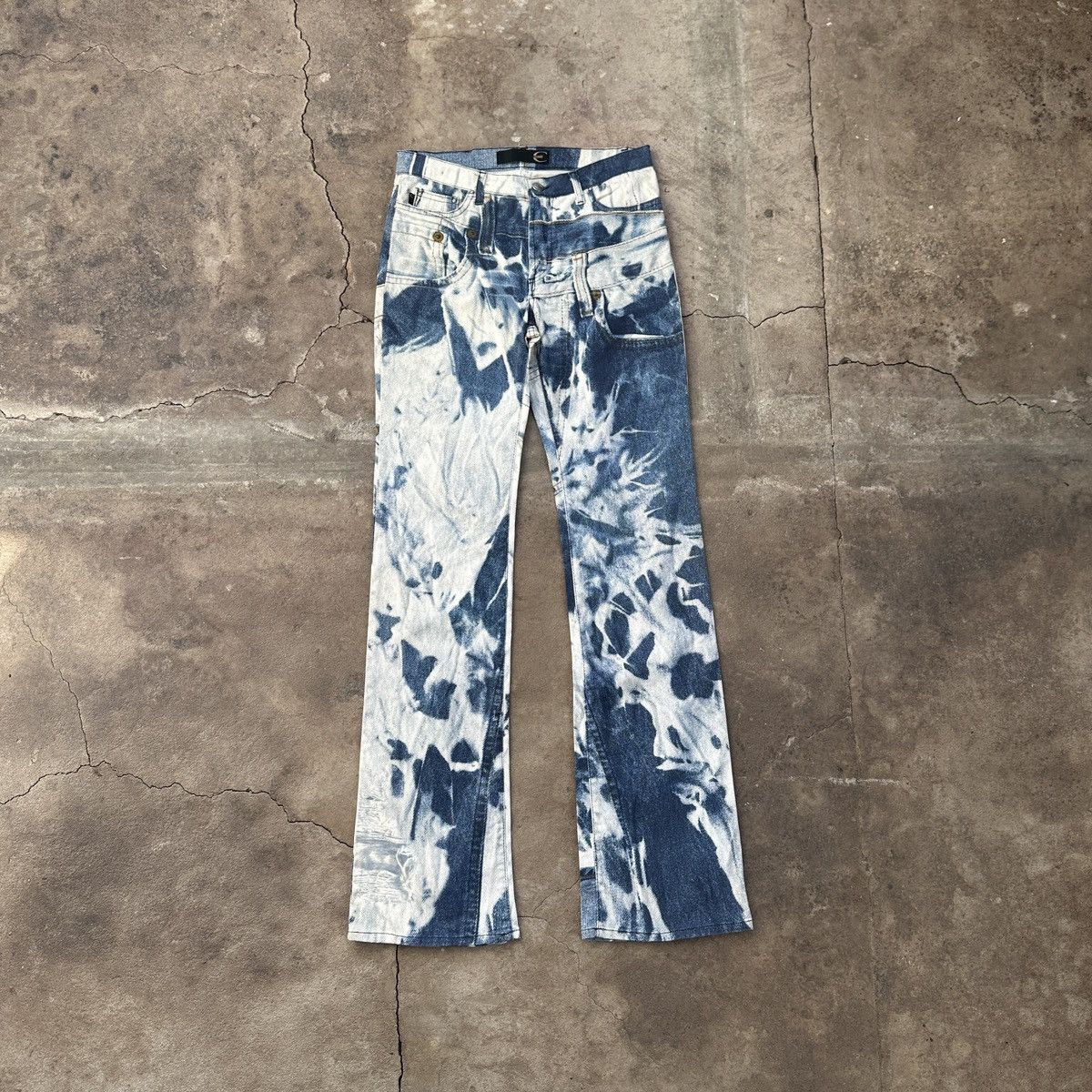 image of Archival Clothing x Just Cavalli Vintgae 2001 Just Cavalli Printed Denim Pants in Blue, Women's (Si