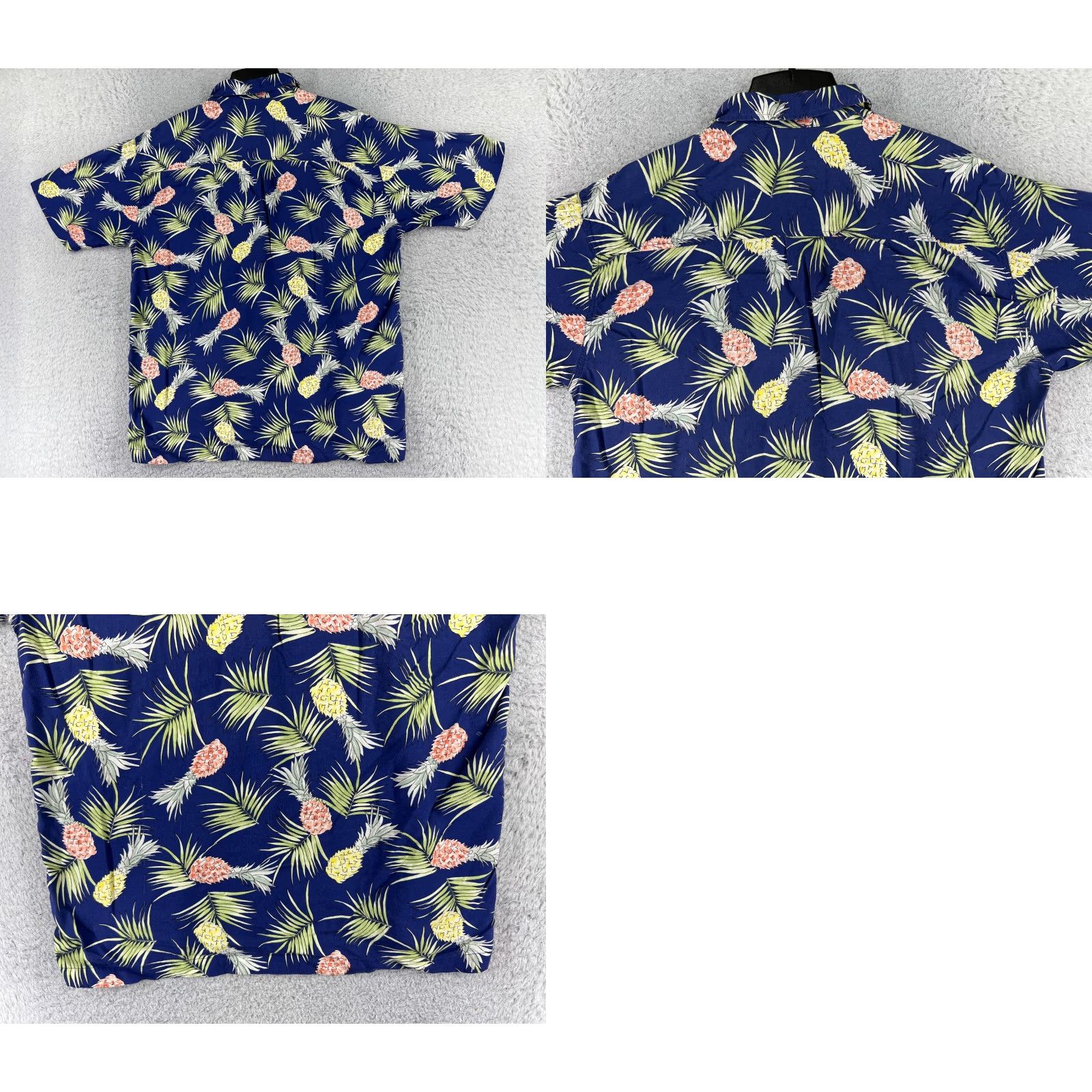 Vintage imprints Shirt Adult Large Blue Pineapple All Over Print 100% Rayon Hawaiian Size US L / EU 52-54 / 3 - 9 Thumbnail