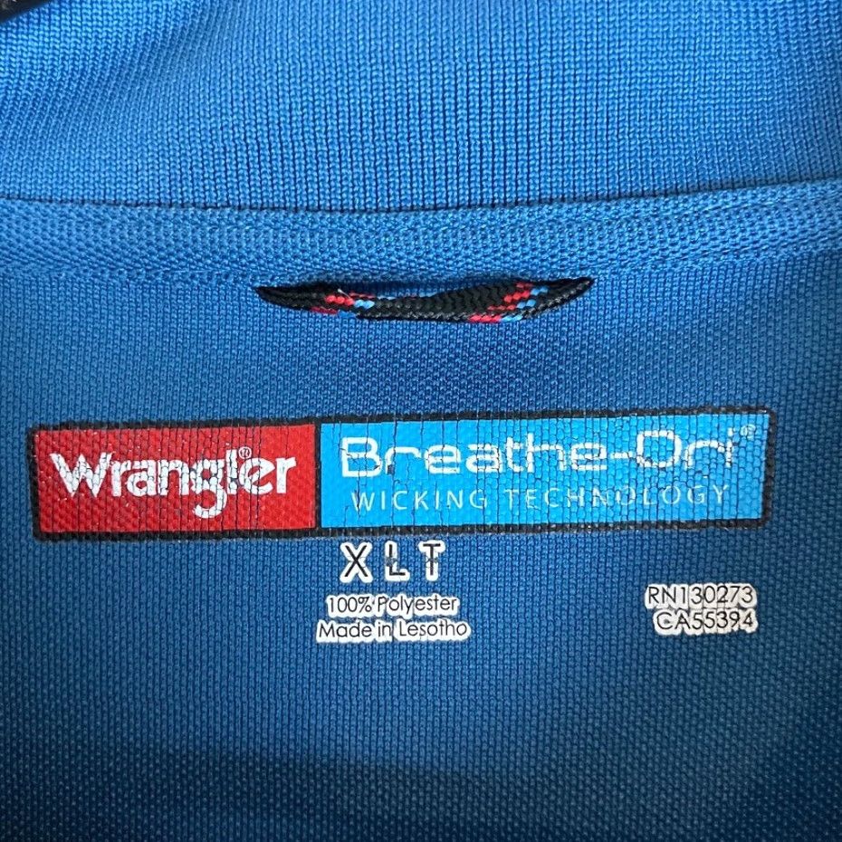 Wrangler Wrangler Mens Shirt Blue Polo Breathe On Wicking Tech Short Sleeve XLT Shirt Mens Blue Polo Breathe On Wicking Tech Short Sleeve XLT Size US XL / EU 56 / 4 - 6 Thumbnail