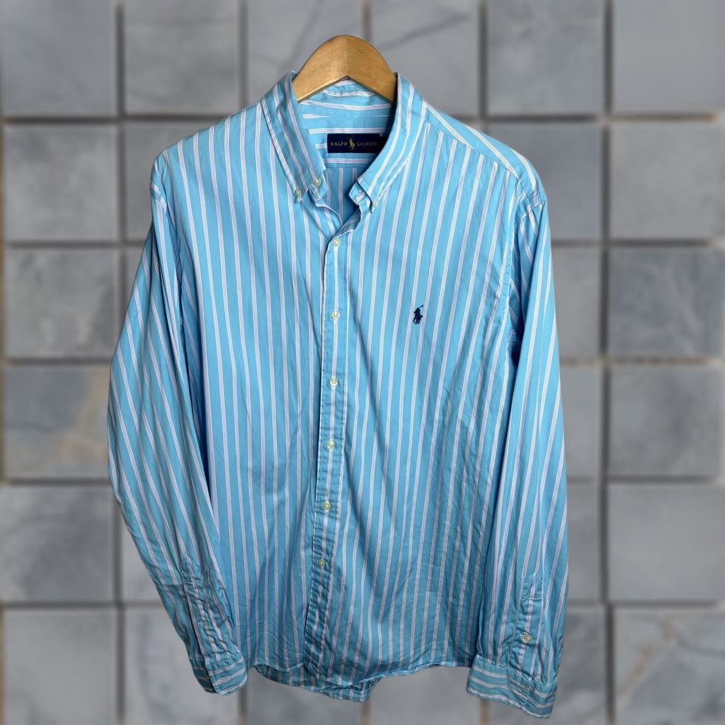 Ralph Lauren Ralph Lauren Shirt Mens XL Blue White Pink Stripe Button Down Long Sleeve Pony Size US XL / EU 56 / 4 - 1 Thumbnail
