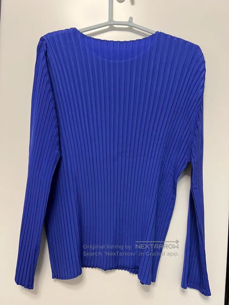 Issey Miyake Issey Miyake Blue-purple Pleated Top Size M / US 6-8 / IT 42-44 - 3 Thumbnail