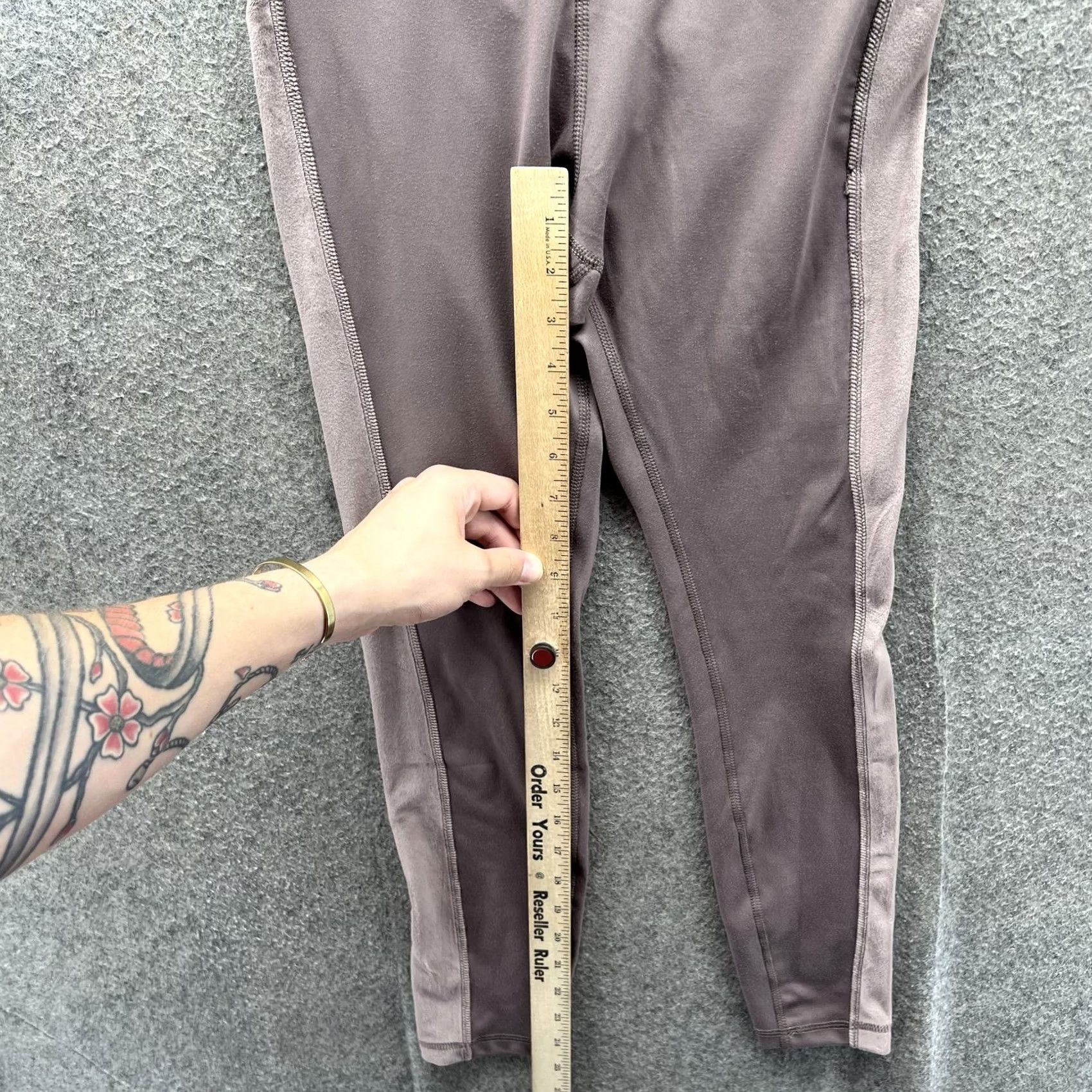Juicy Couture Juicy Couture Sport Leggings Womens Small Brown Ankle High Rise Yoga Pants Size 28" / US 6 / IT 42 - 4 Thumbnail