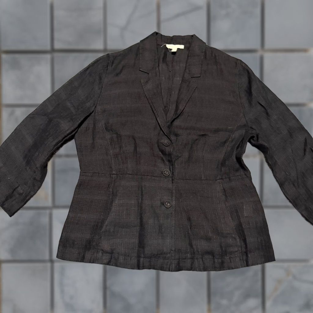 Eileen Fisher Eileen Fisher Blazer Shirt Jacket Womens Small Black Minimalist Lightweight Size S / US 4 / IT 40 - 1 Thumbnail