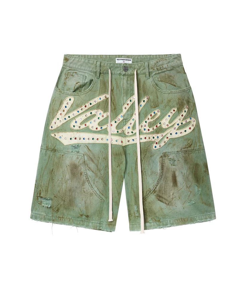 Vale Vale Forever Green Skittle Denim Jorts Size 34 Size US 34 / EU 50 - 1 Thumbnail
