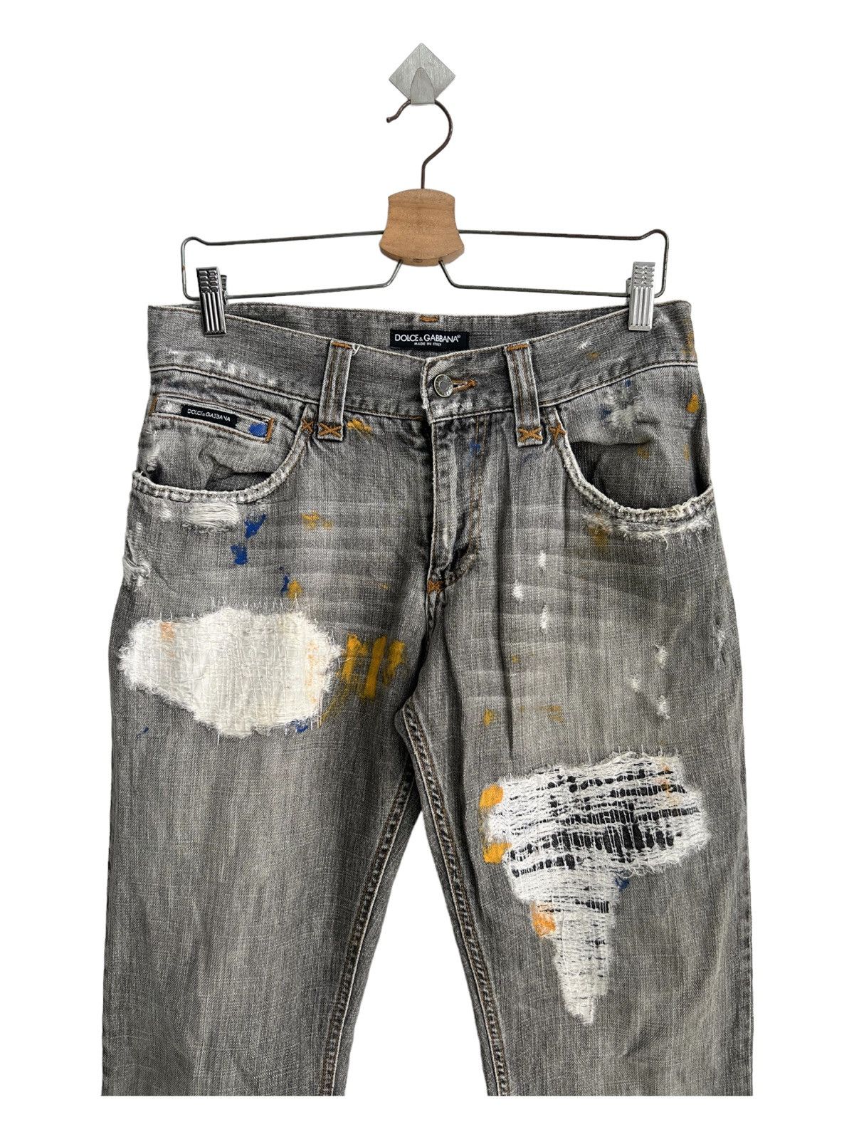 Dolce & Gabbana ARCHIVE D&G Sashiko Boro Runway Damaged Dirty Jeans Denim Size US 32 / EU 48 - 8 Thumbnail