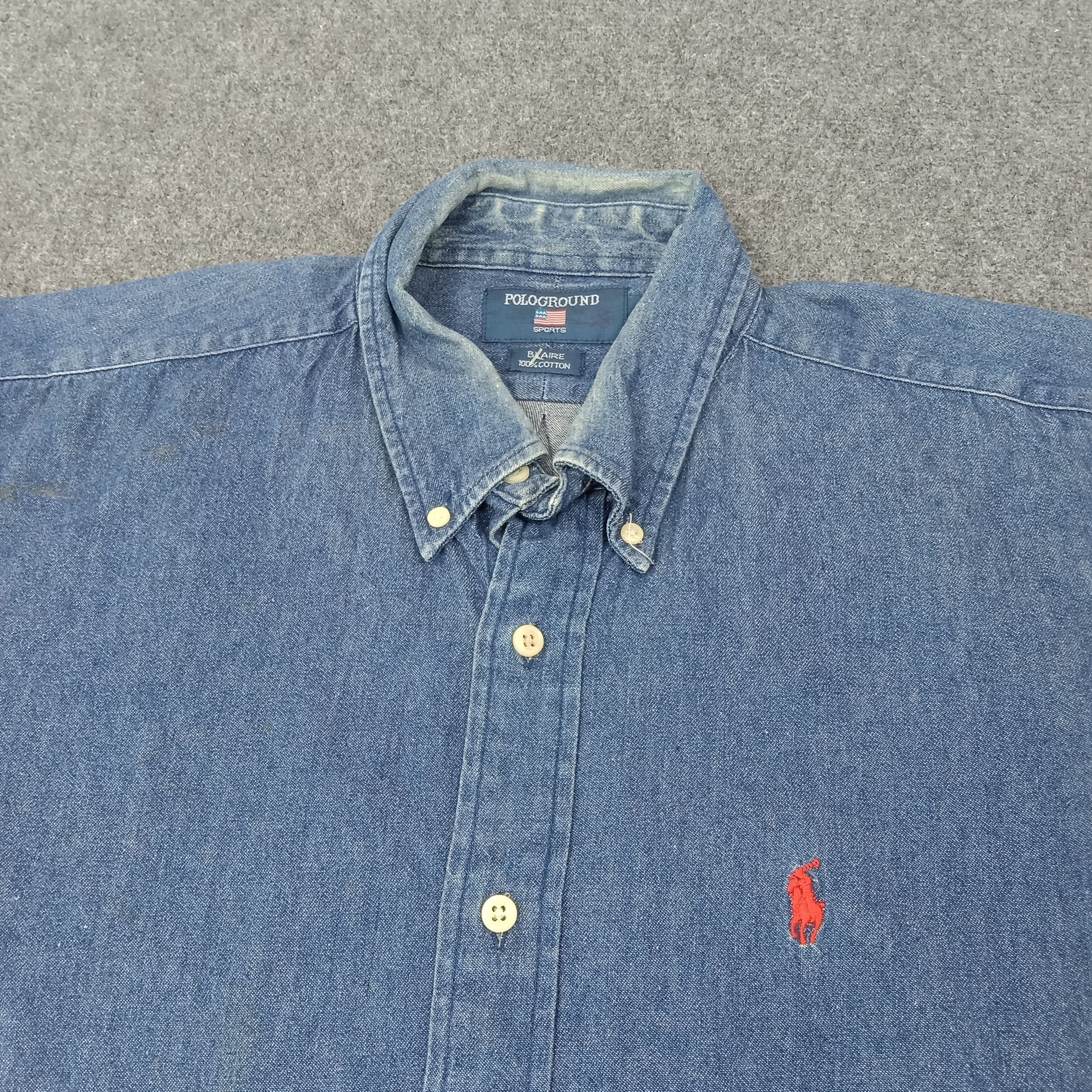 Polo Ralph Lauren PoloGround Sport Denim Button Up Shirt C259N73 Size US M / EU 48-50 / 2 - 2 Thumbnail