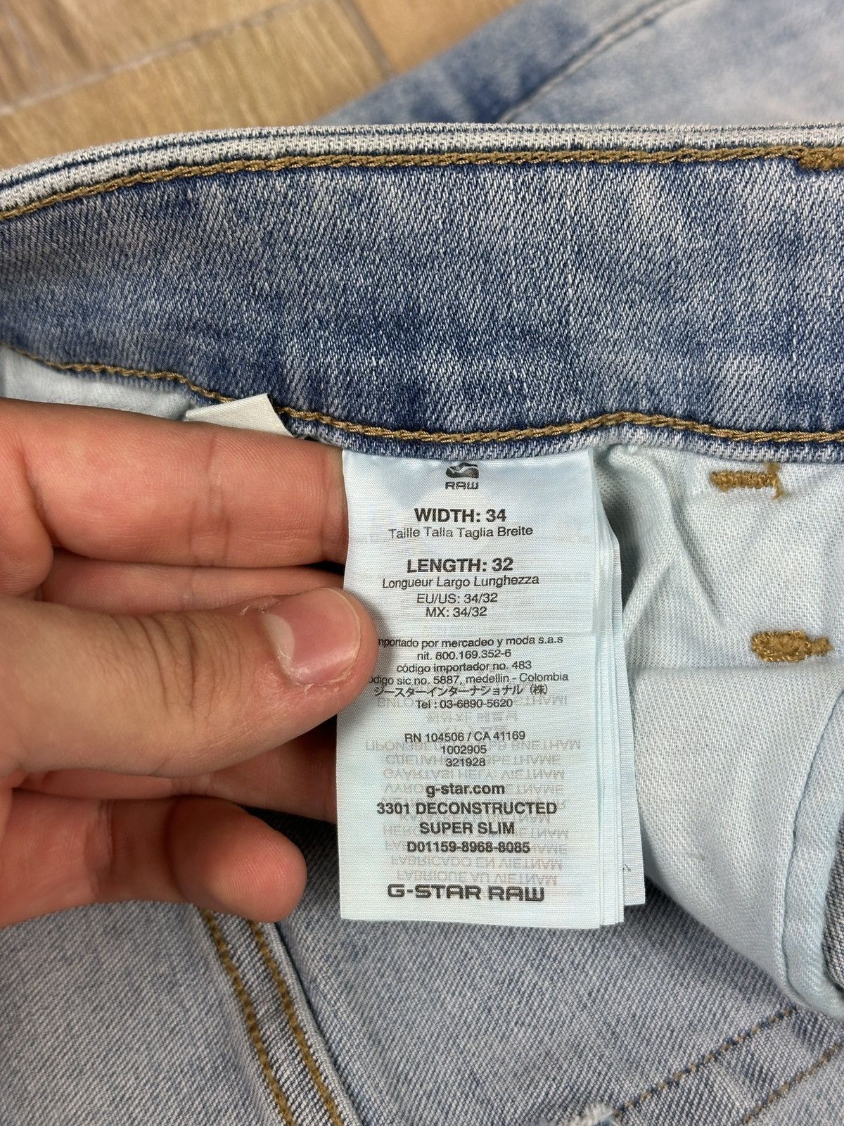 G-Star NEW🏷️ G-Star Raw 3301 Deconstructed Super Slim Denim Jeans Size US 34 / EU 50 - 8 Thumbnail