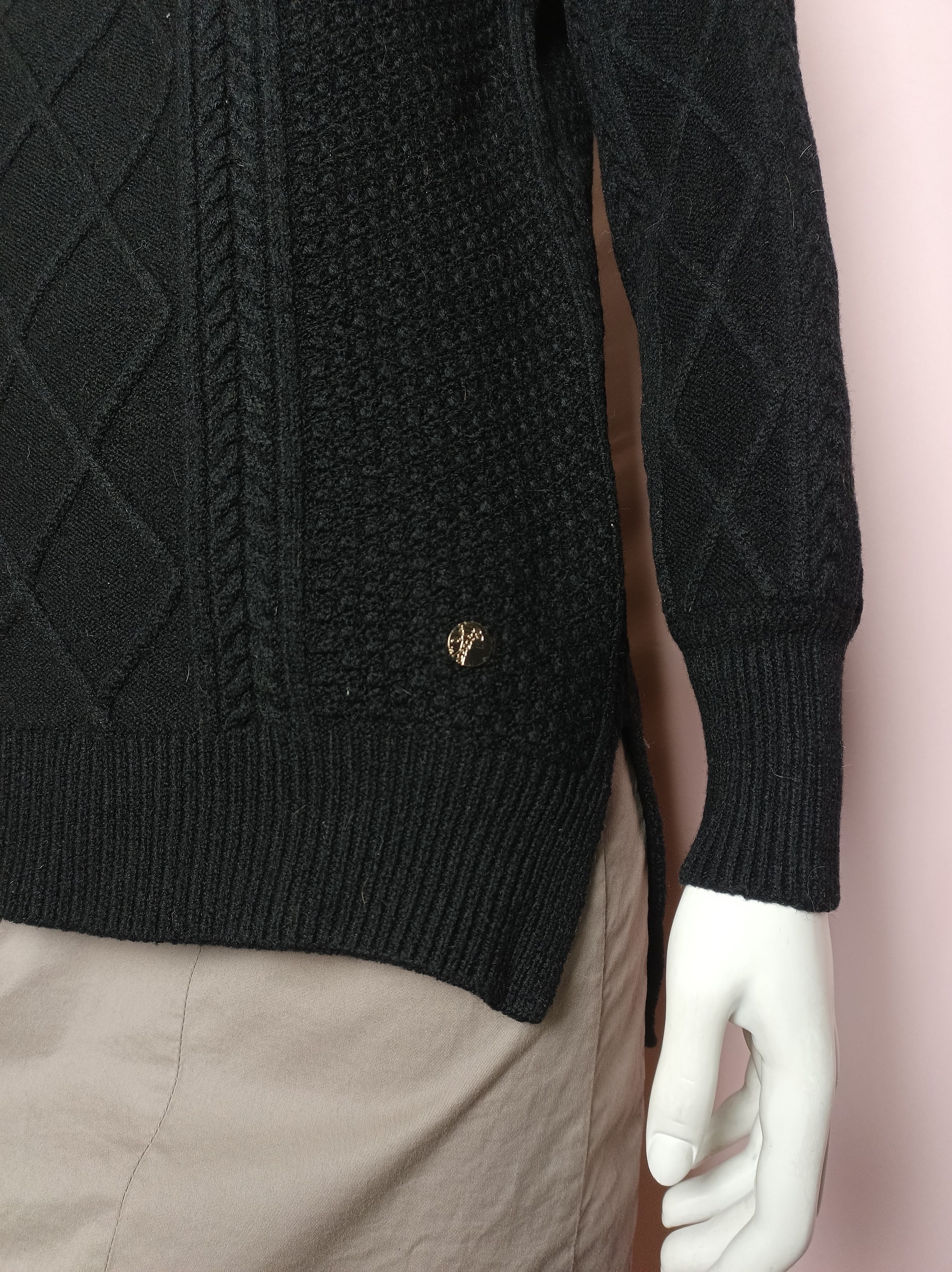 Versace Versace Collection Black Knit Turtleneck Sweater Size M / US 6-8 / IT 42-44 - 4 Thumbnail
