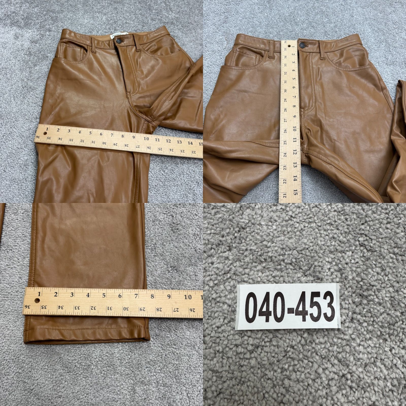 Abercrombie & Fitch Abercrombie & Fitch Pants 90s Straight High Rise Leather 28 Brown Women Size 28" / US 6 / IT 42 - 9 Thumbnail