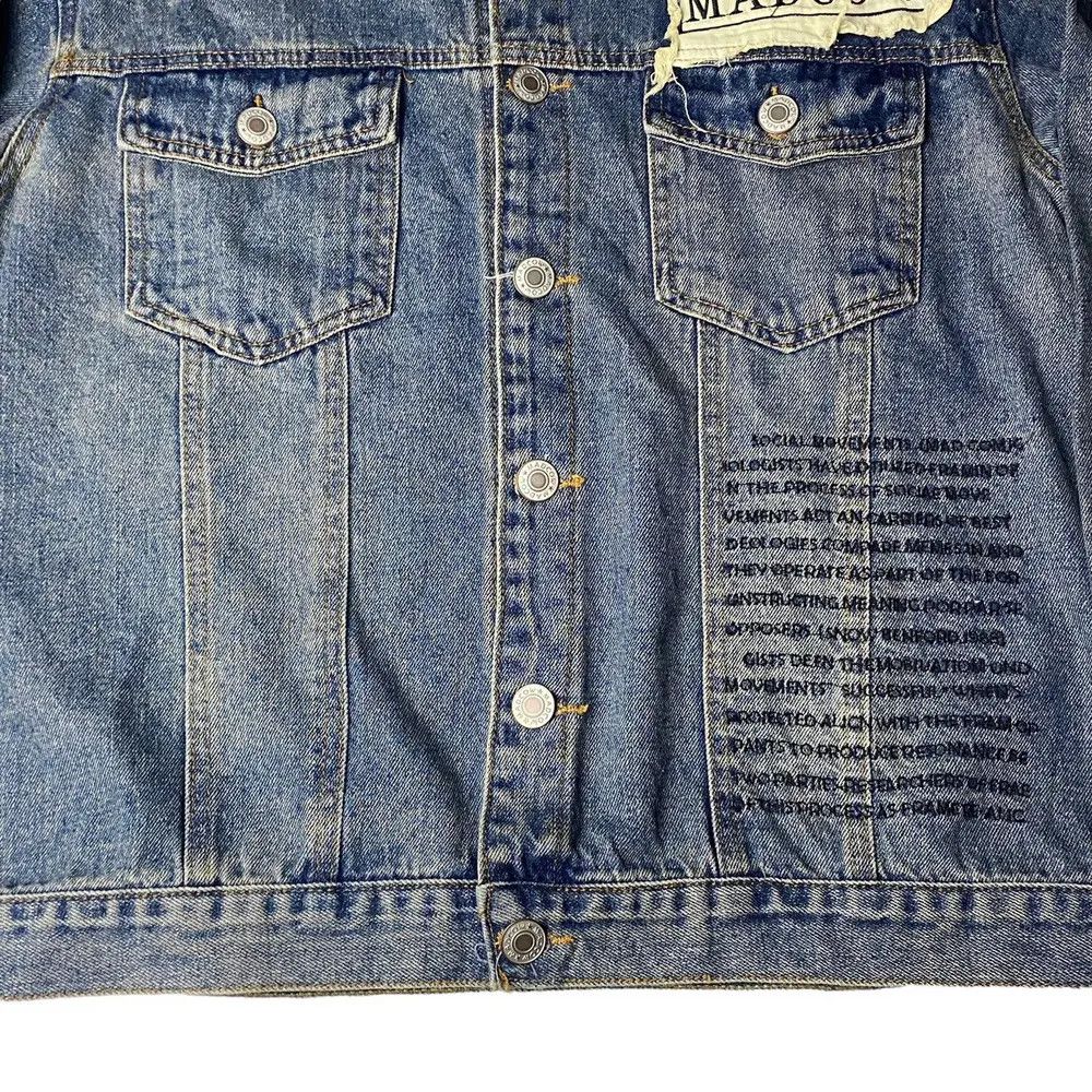 Other Madcow Distressed Poem Patch Jeans Jacket Size US M / EU 48-50 / 2 - 4 Thumbnail