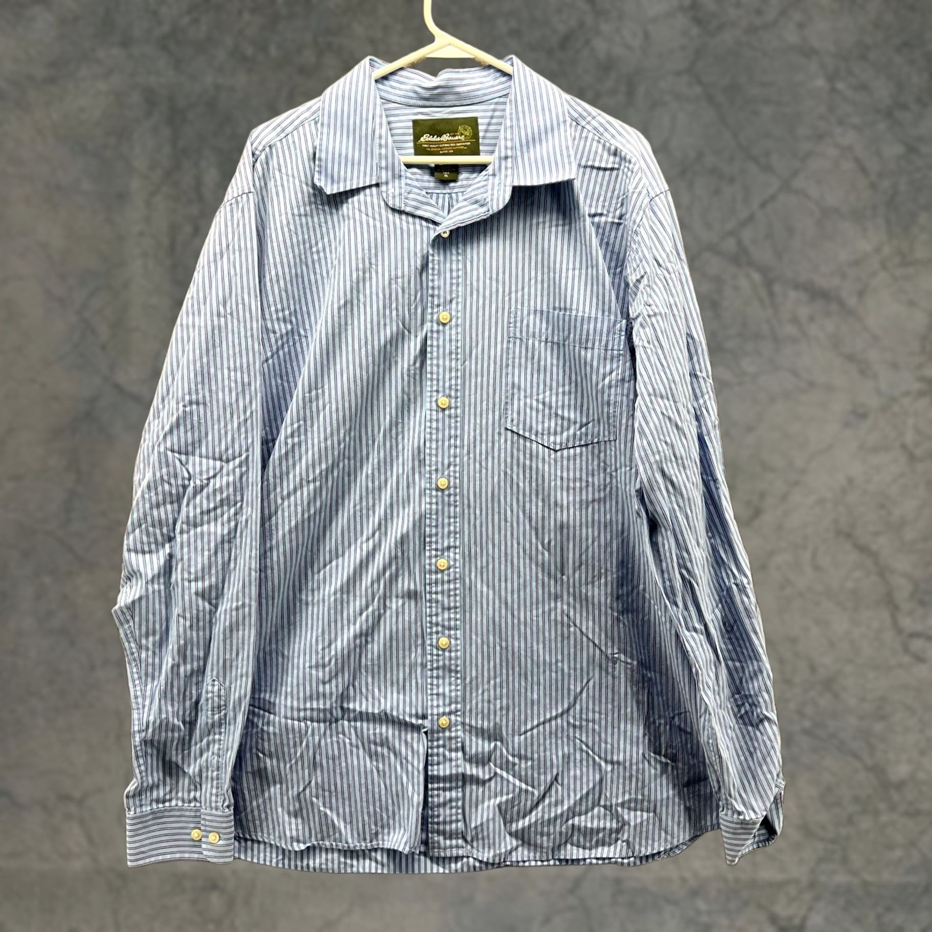 Eddie Bauer VINTAGE Eddie Bauer Shirt Men XLT Blue Striped Button-Down Collared Long Sleeve Casual/Business/Workwear Size US XL / EU 56 / 4 - 1 Thumbnail