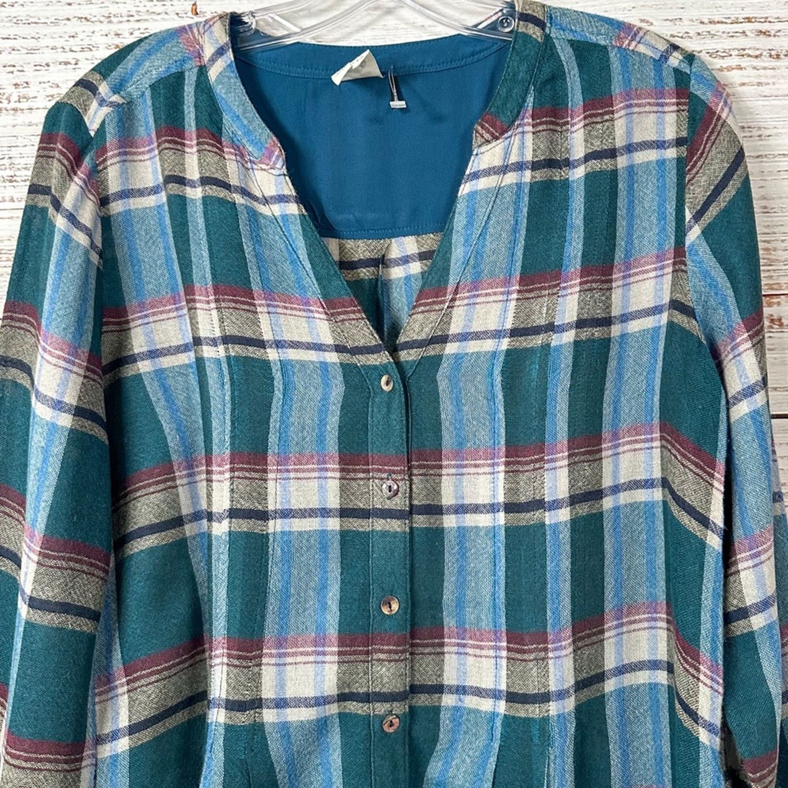 Anthropologie Akemi + Kin Lucie Flannel Plaid Tunic Shirt, EUC, Small Size S / US 4 / IT 40 - 4 Thumbnail