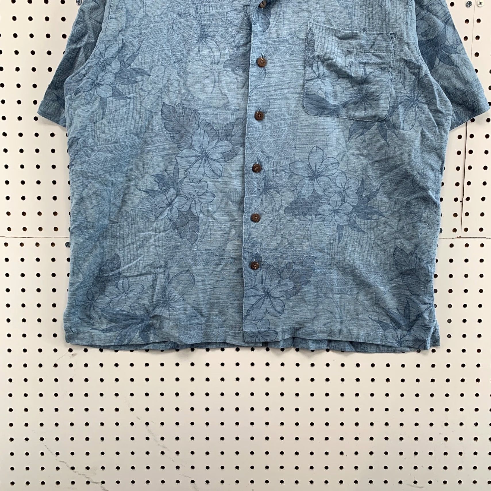 Vintage Havana Jack's Cafe Silk Shirt Adult XL Floral Hawaiian Tonal Flowers Blue Hawaiian 100% Silk Mens Shirt Size US XL / EU 56 / 4 - 6 Thumbnail