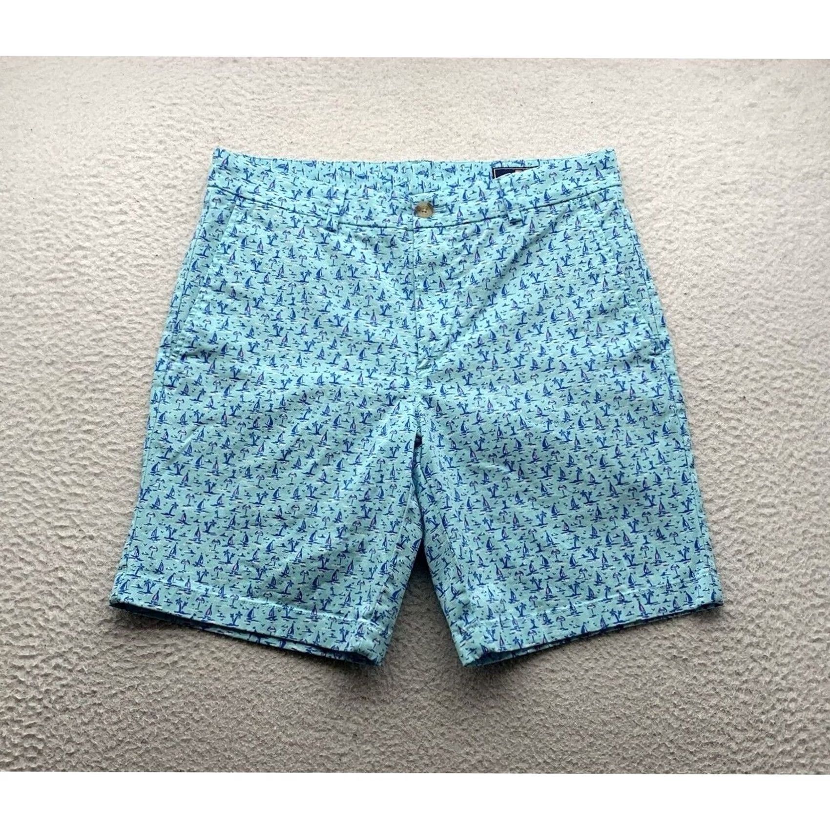 Vineyard Vines Vineyard Vines Mens Shorts Blue 33 9" Sailboat Preppy Size US 33 - 4 Thumbnail