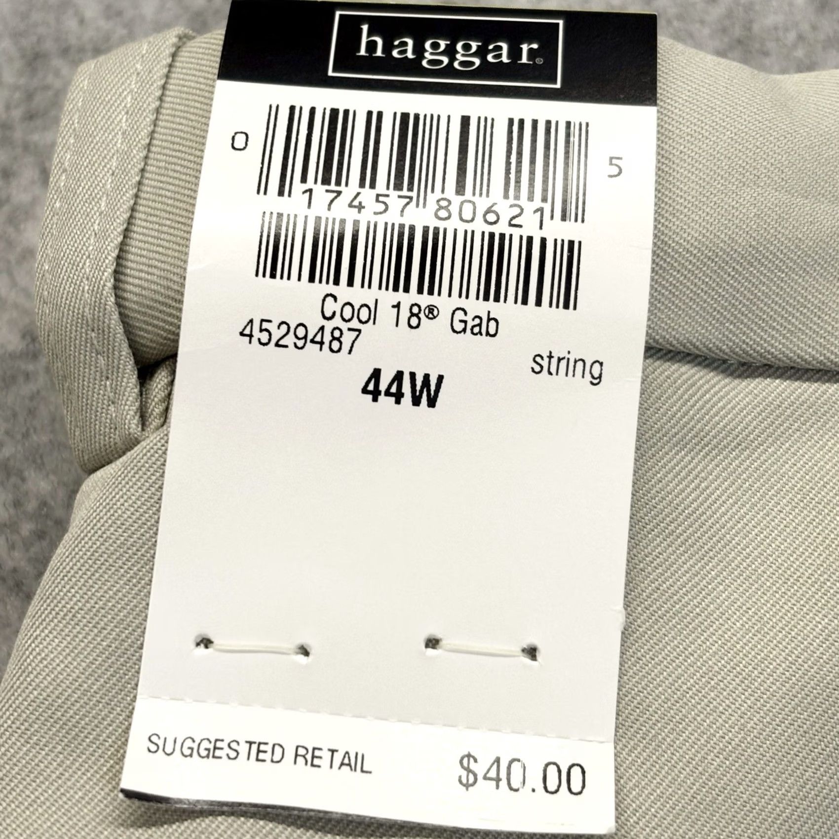 Haggar Haggar Shorts Cool 18 Gabardine Pleated Casual W44” Mens Regular Beige Summer Mens - No Pattern, Zip Button, Moisture Wicking, Non Iron Size US 44 / EU 60 - 5 Thumbnail