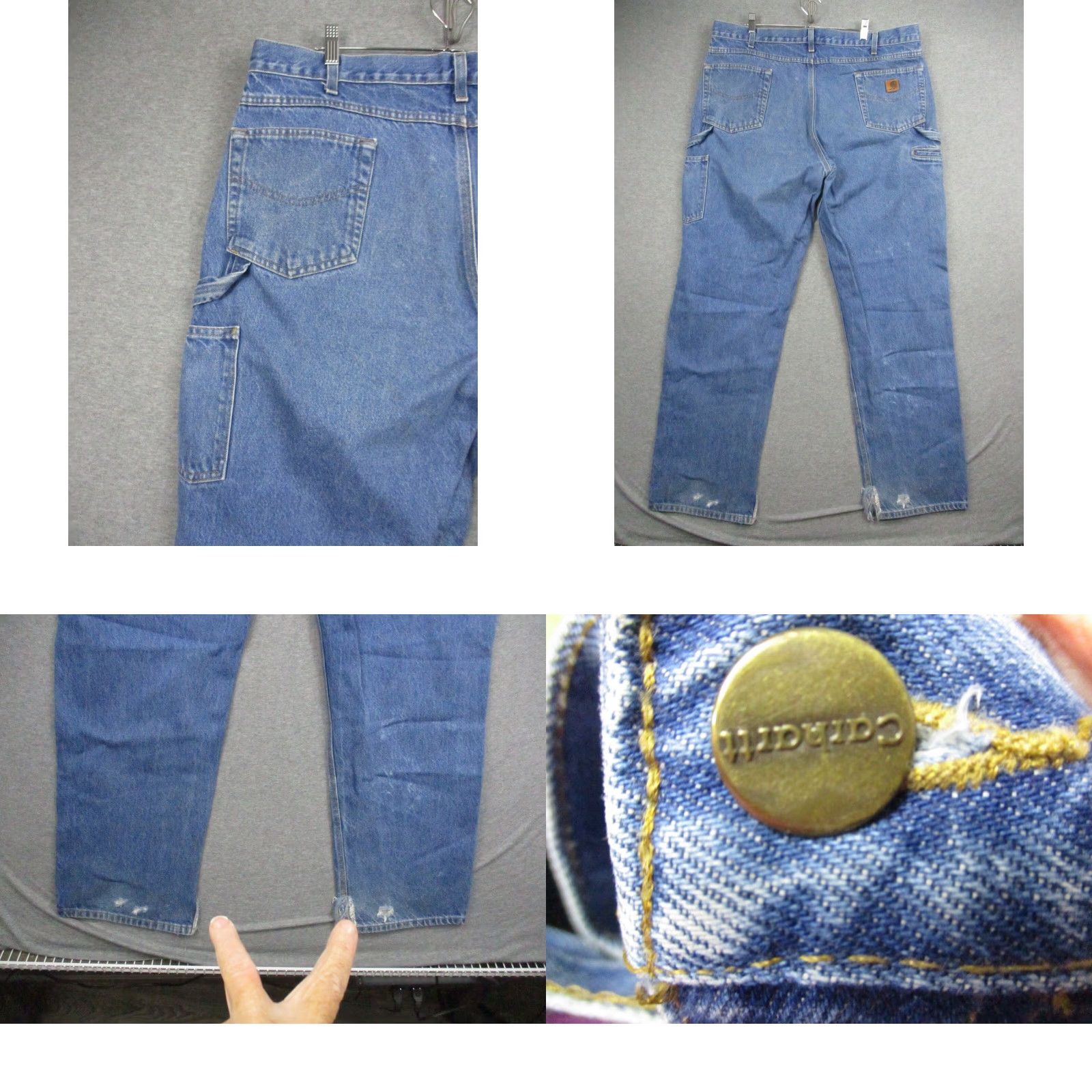 Carhartt Carhartt Jeans Men 40x33 Relaxed Fit Blue Work Hammer Loop Denim Cargo Pockets Jeans Utility 40 in Size US 40 / EU 56 - 8 Thumbnail