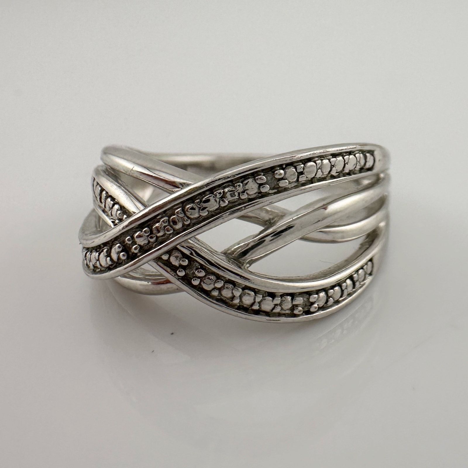 Other Beautiful Braided Strands Ring with Diamond Accent Size 7 Size ONE SIZE - 8 Thumbnail