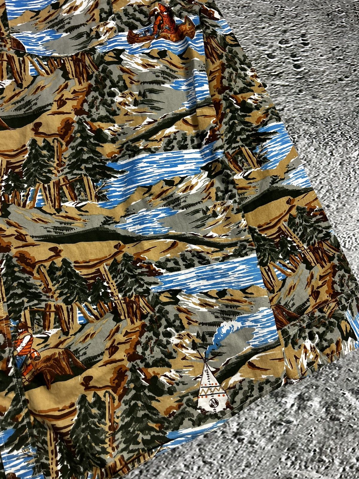 Stussy Stussy shirt landscape print button up canoe outdoor vintage Size US XL / EU 56 / 4 - 7 Thumbnail