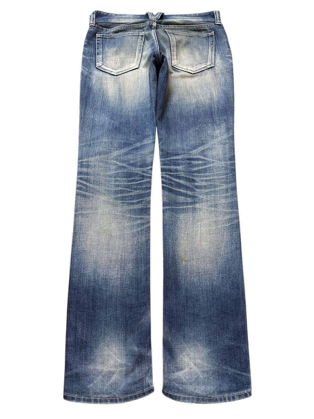 Vintage Vanquish Blue Faded Stone Wash Distressed Jeans
