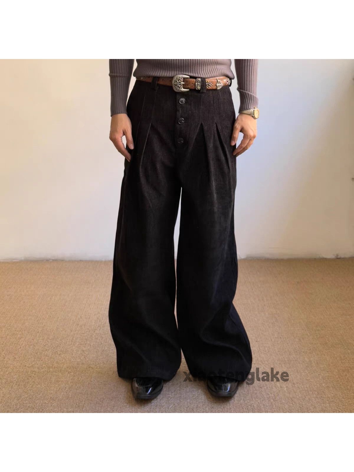 Vintage ltx vintage loose baggy skate hiphop woolen flared pants Size US 28 / EU 44 - 1 Thumbnail