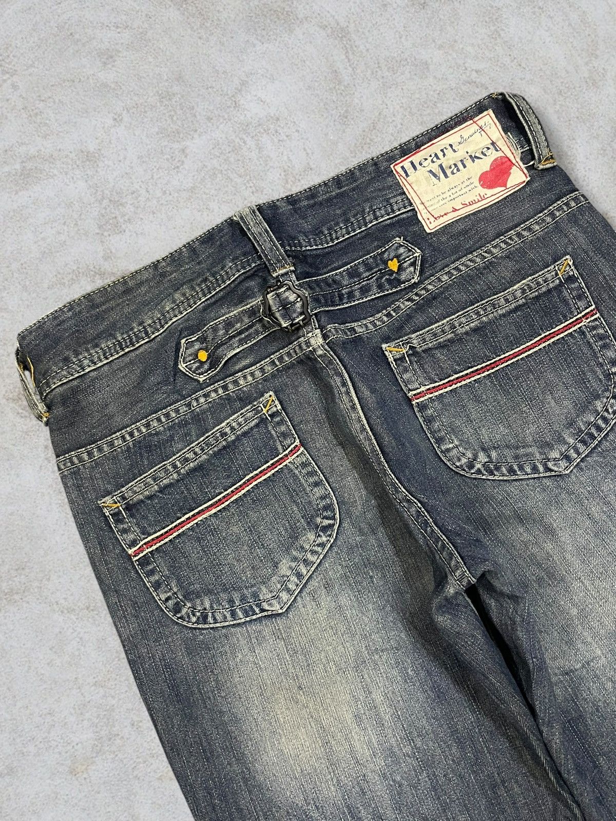 Kapital Japanese Y2K Heart Market Buckle Back Love Embroidery Jeans Size 30" / US 8 / IT 44 - 6 Thumbnail