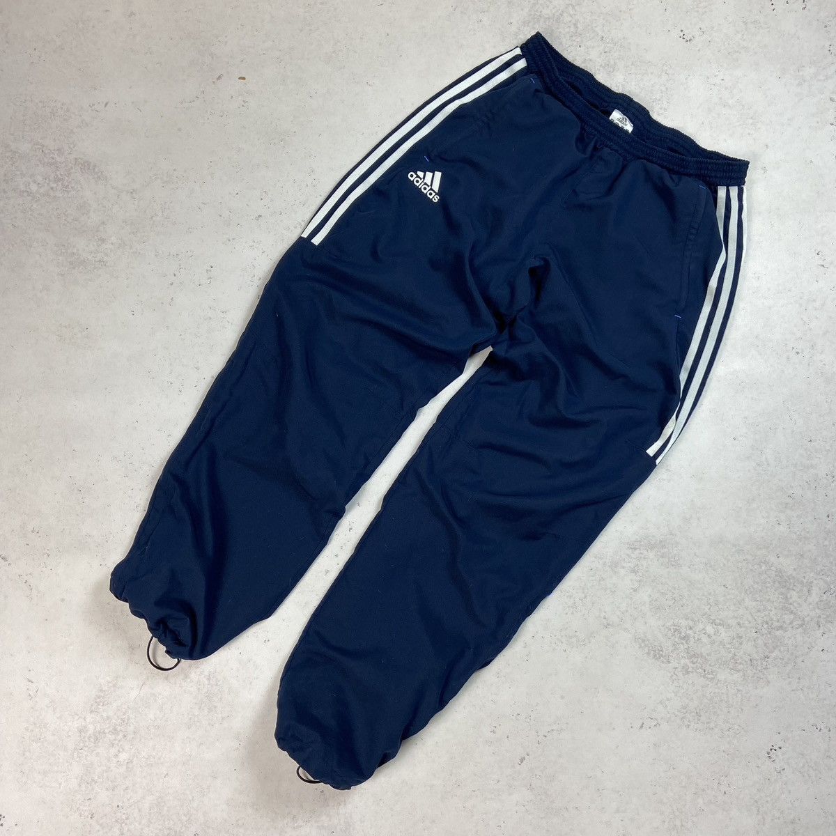 00'S Adidas nylon pants, rustling pants, men's size M Nylon navy blue type Vintage Second Hand