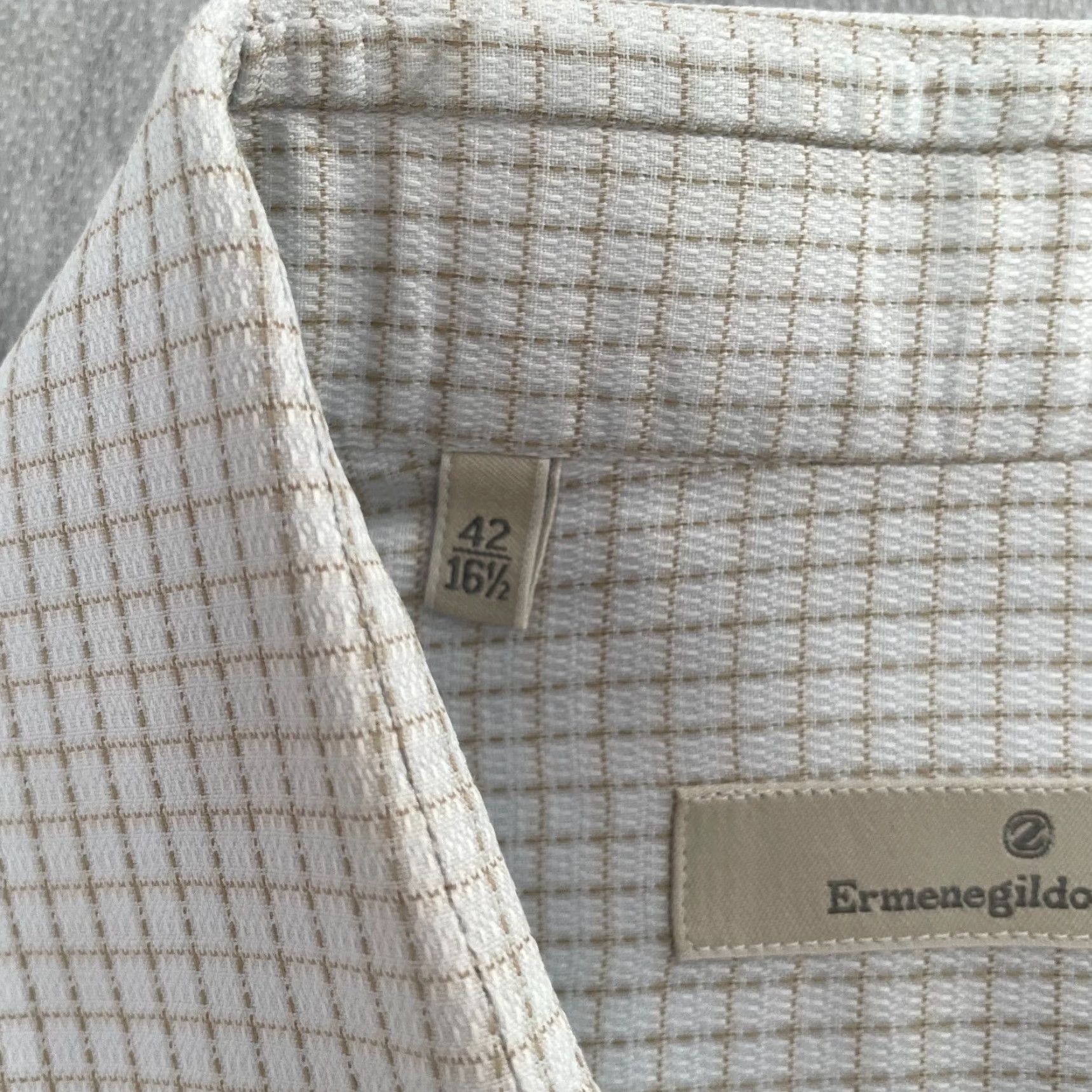 Ermenegildo Zegna VINTAGE Ermenegildo Zegna Shirt Mens Long Sleeve Button Up 16.5/42 Blue Checkered Casual Business Size US L / EU 52-54 / 3 - 6 Thumbnail