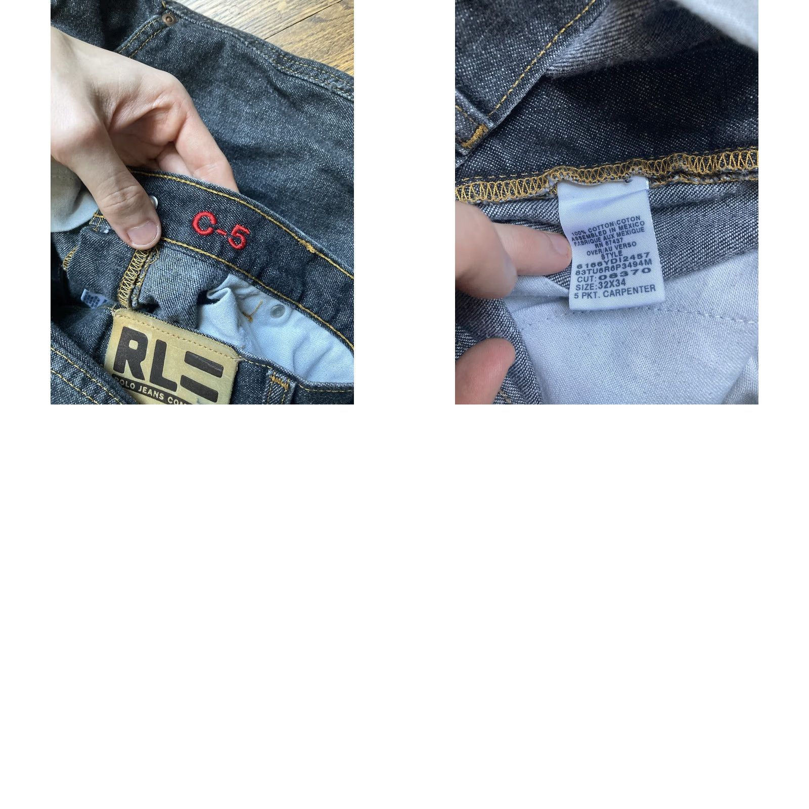 Polo Ralph Lauren VINTAGE Polo Ralph Lauren Carpenter Jeans Co Mens 32x34 Black Denim 5-Pocket Logo Belt Loops Zipper Button Straight Hack: 32x34 Size US XS / EU 42 / 0 - 9 Thumbnail