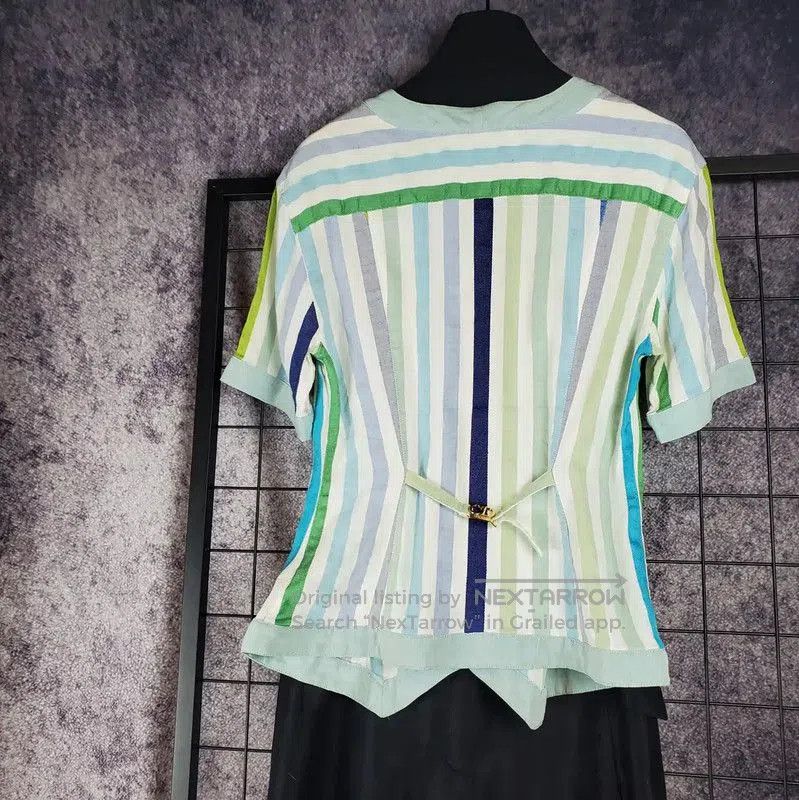 Dior Dior Summer Blue Striped Short Sleeve Top . Size L / US 10 / IT 46 - 6 Thumbnail