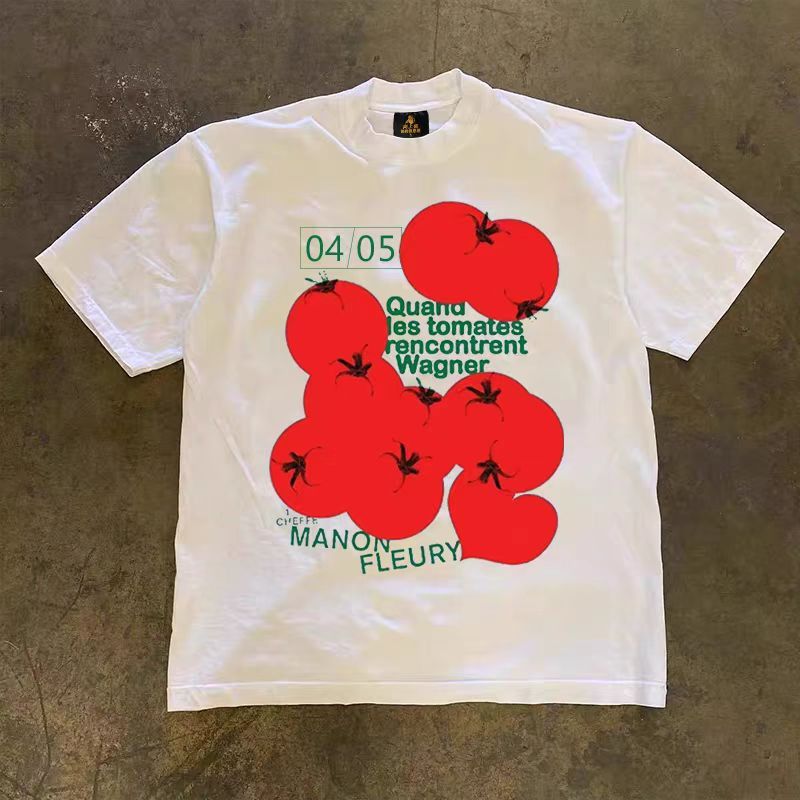 Japanese Brand × Vintage White washed retro tomato print t-shirt Size US M / EU 48-50 / 2 - 1 Thumbnail