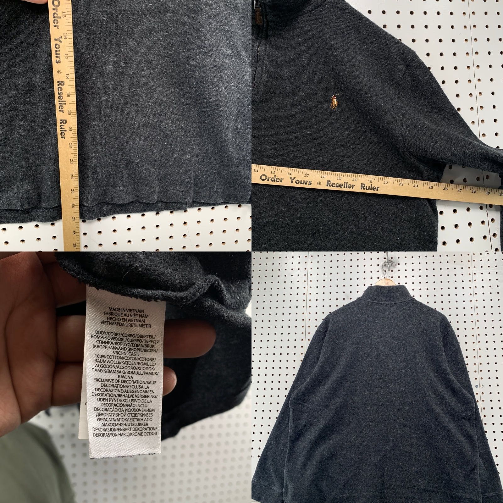 Polo Ralph Lauren Polo Ralph Lauren Sweater Mens XL Gray 1/4 Zip Leather Tab Long Sleeve Size US XL / EU 56 / 4 - 8 Thumbnail