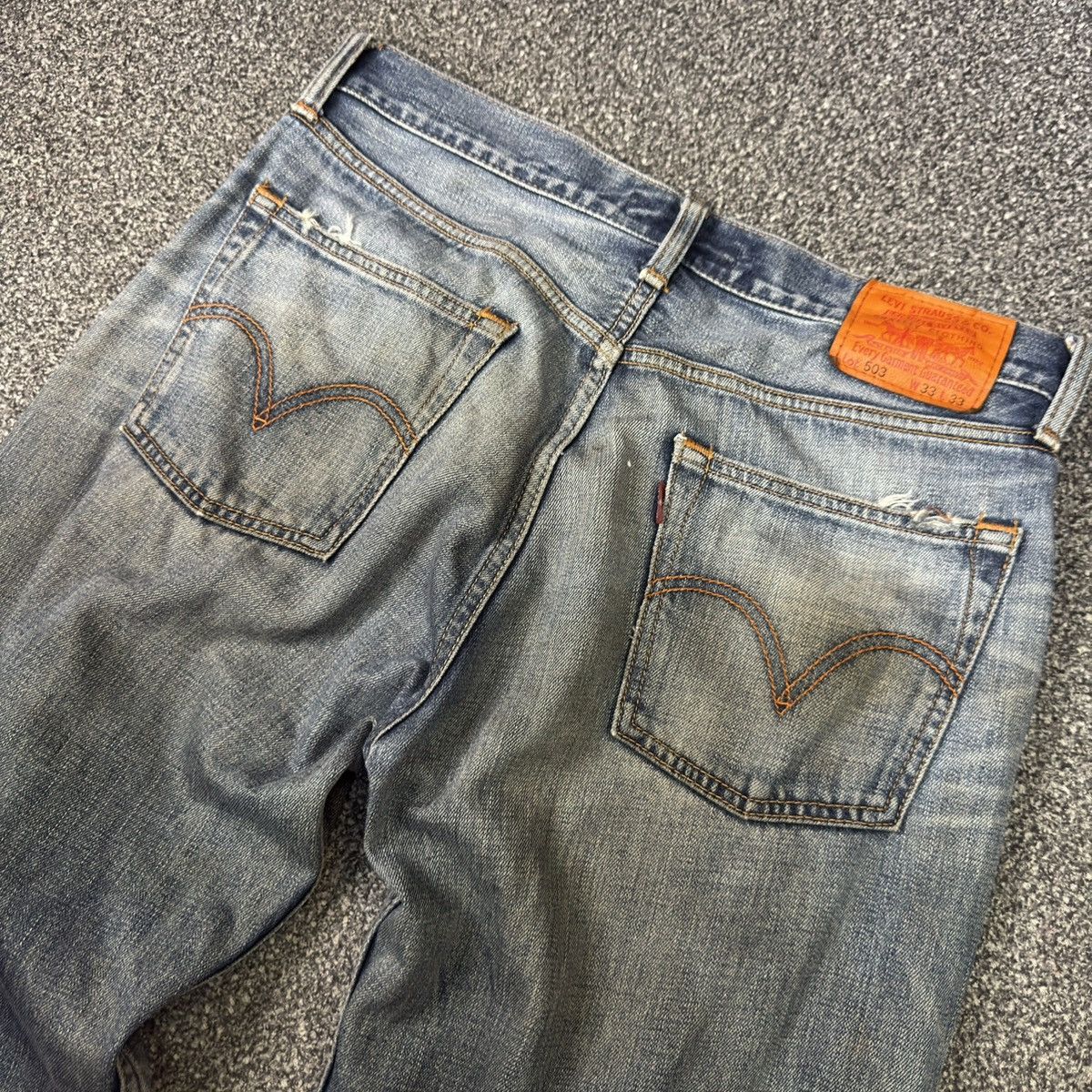Seditionaries Vintage y2k Levis 503 Classic Baggy Destroyed Distressed Size US 33 - 6 Thumbnail