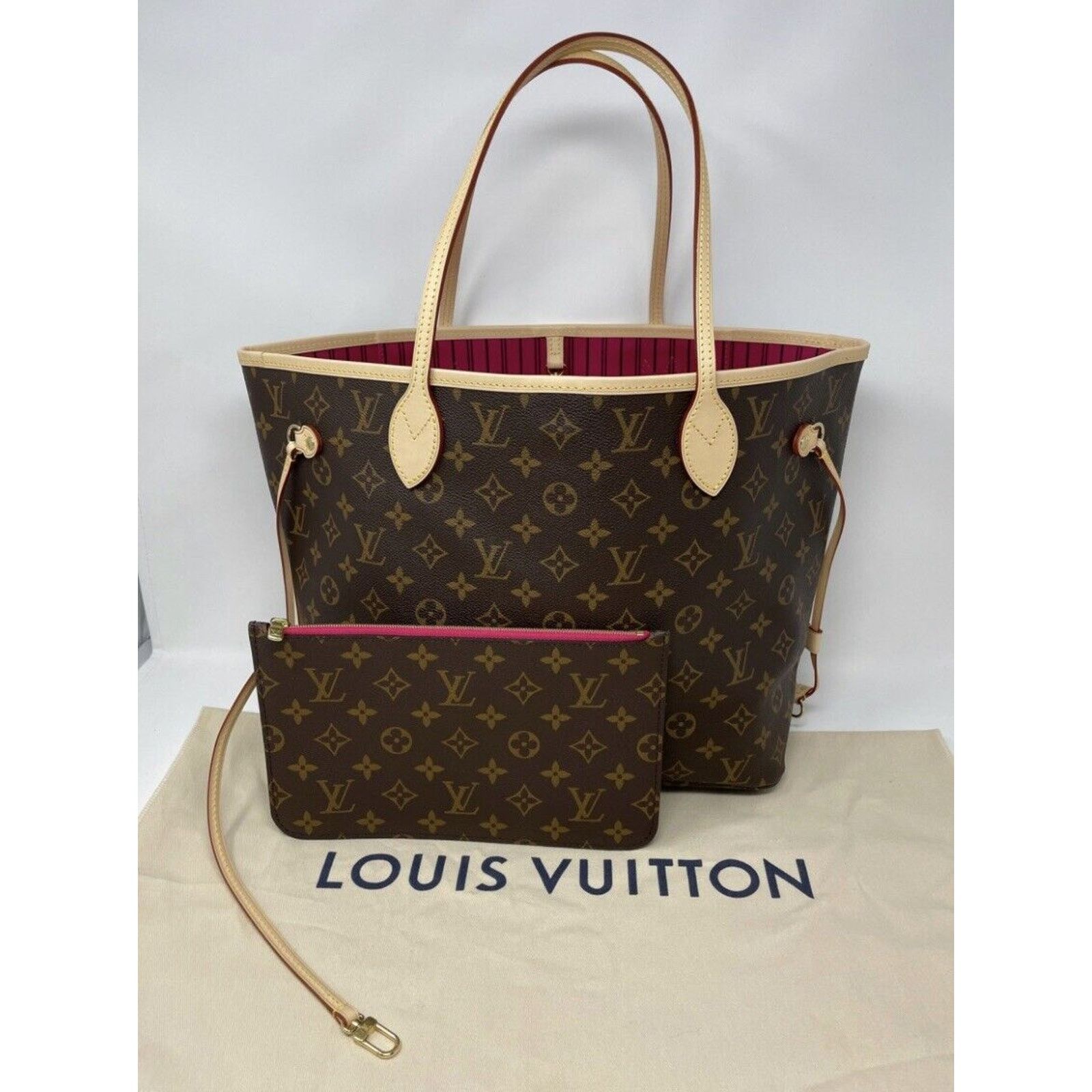 Louis Vuitton LOUIS VUITTON NEVERFULL MM MONOGRAM PIVOINE PINK TOTE BAG Size ONE SIZE - 4 Thumbnail