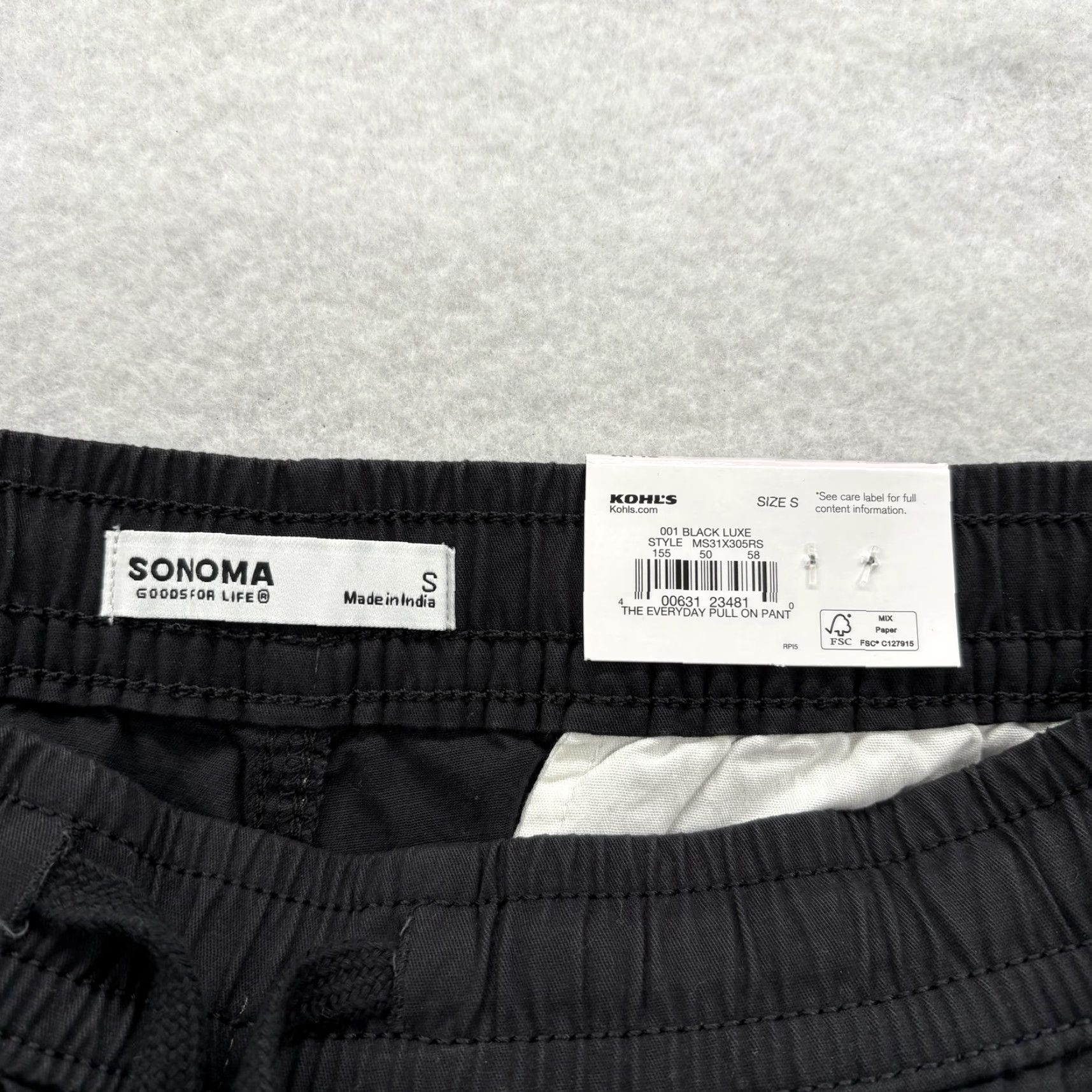 Vintage Sonoma Jogger Pants Mens Small Black Everyday Pull-On Slim Chino Casual Preppy Size US 29 - 4 Thumbnail