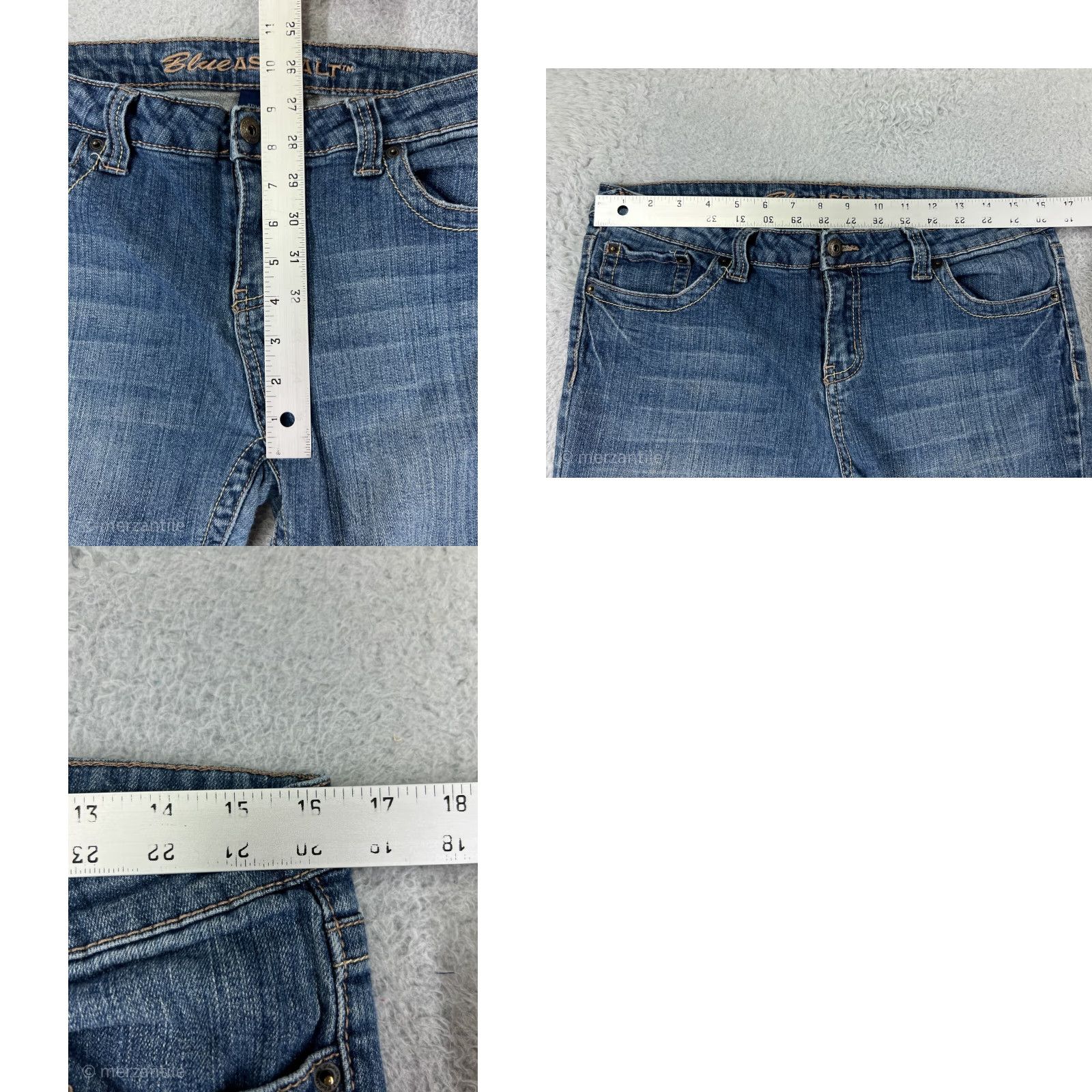 Guess VINTAGE Guess Jeans Womens 13 Blue Denim Jeans Bootcut Embellished Logo 5-Pocket Cotton Blend Blue Size 34" / US 12 / IT 48 - 9 Thumbnail