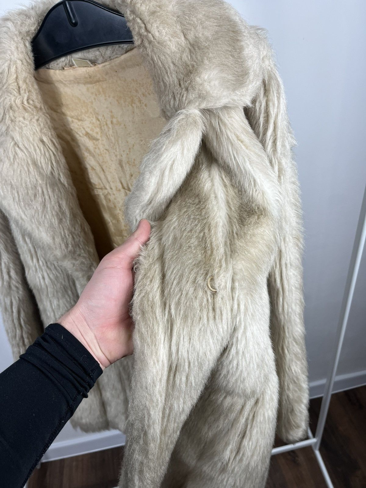 Other Vintage Faux Fur Coat Beige Women’s Size UK 14 EU 42 Size XXL / US 16-18 / IT 52-54 - 7 Thumbnail