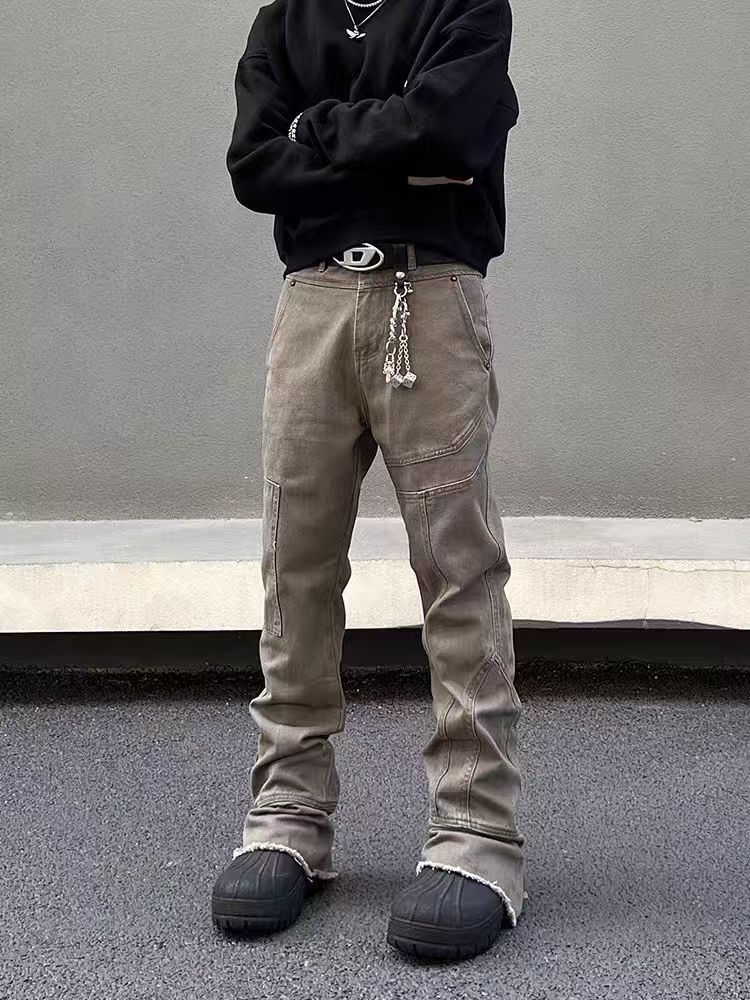 Japanese Brand × Jean Vintage workwear micro flare patchwork jeans Size US 34 / EU 50 - 2 Thumbnail