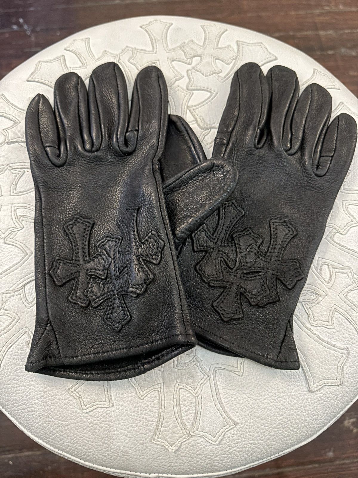 Chrome Hearts CHROME HEARTS TRIPPLE PATCH GLOVES Size ONE SIZE - 1 Thumbnail