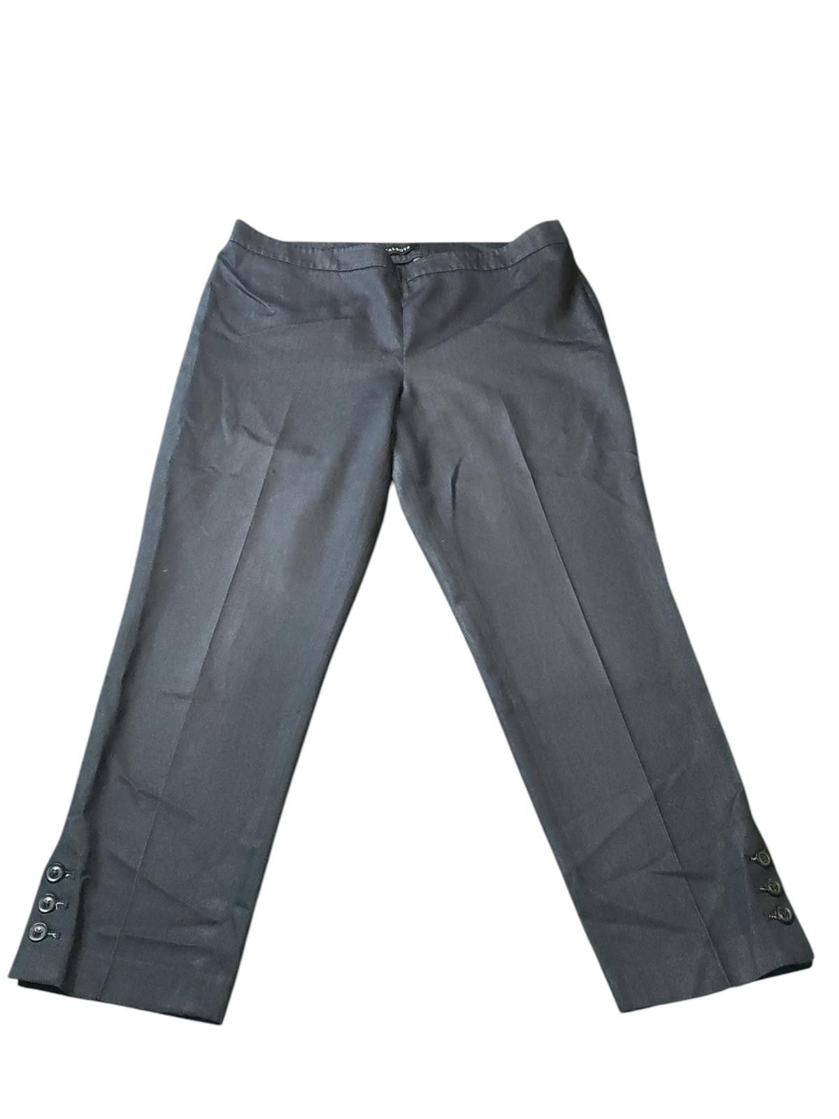 Designer Talbots Women's Black Dress Pants with Button Detail Size 34" / US 12 / IT 48 - 2 Thumbnail