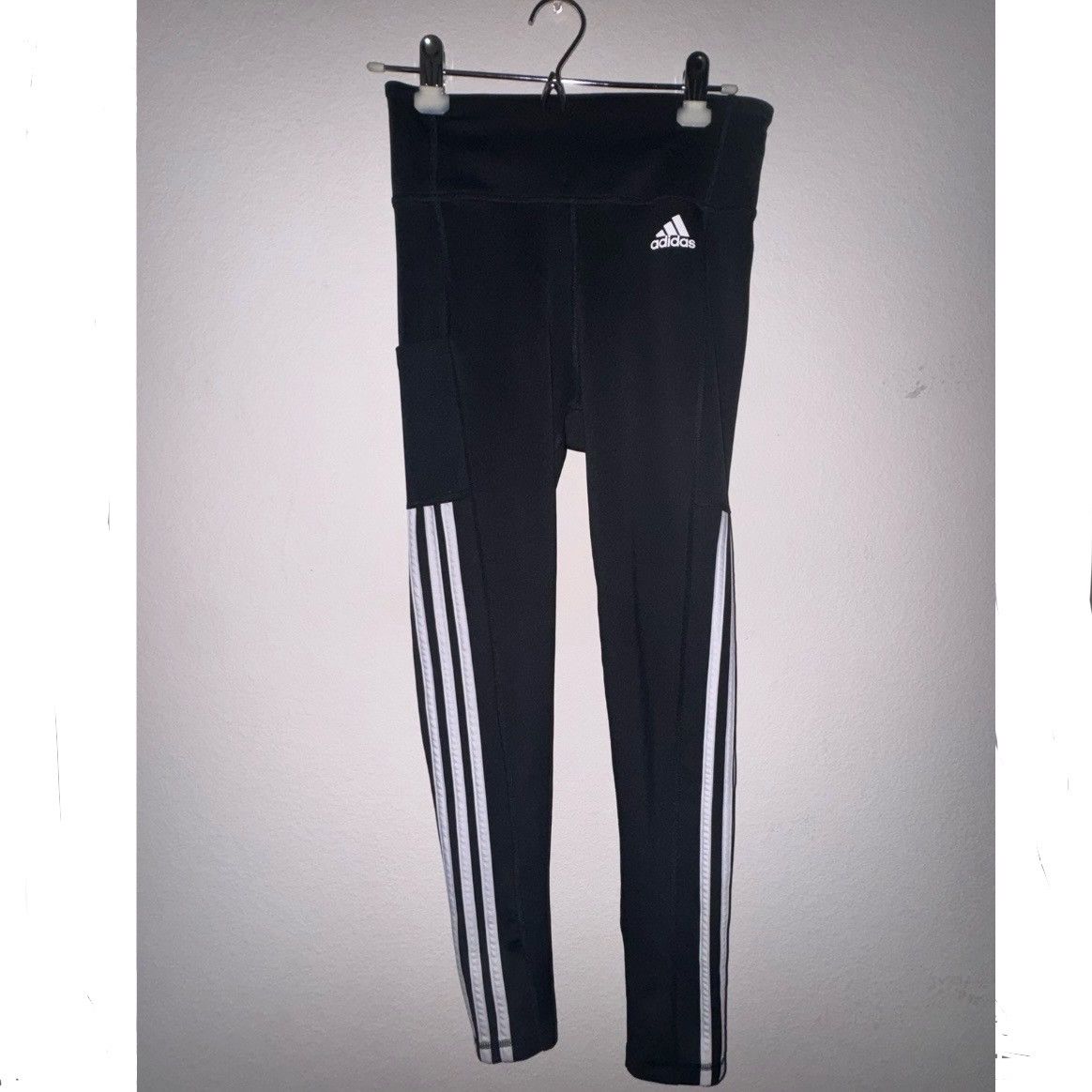 Adidas Adidas Black And White leggings 3 Stripe Women’s Bottoms Size 26" / US 2 / IT 38 - 1 Thumbnail