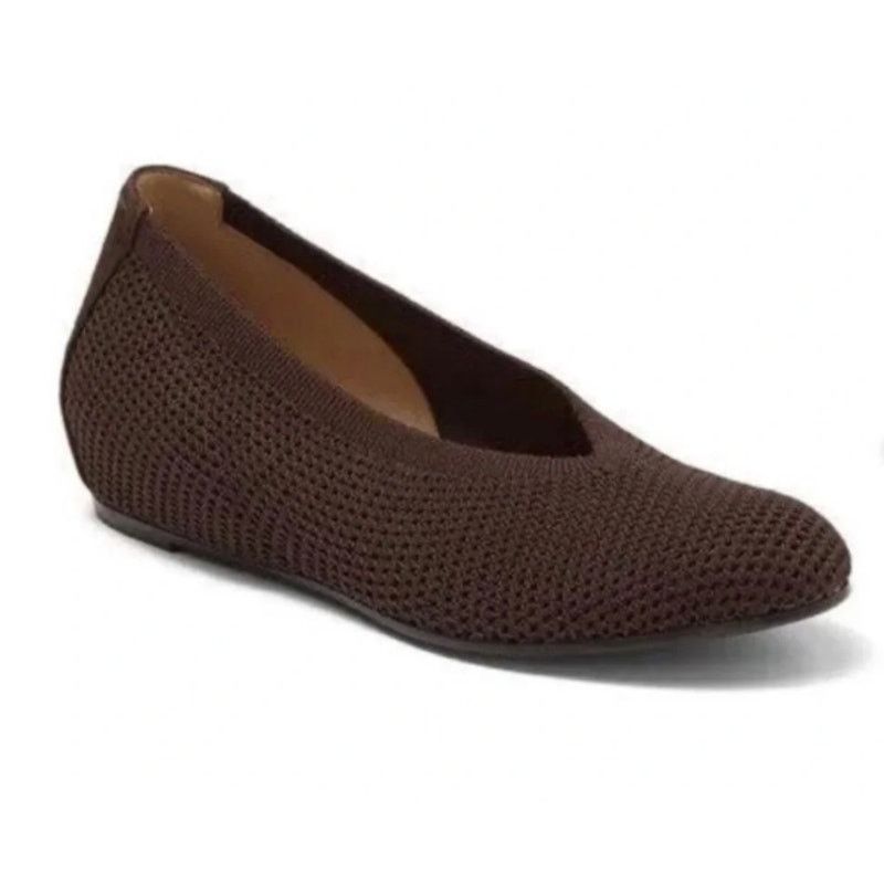 Eileen Fisher Eileen Fisher Leather Chocolate UNA Stretch Knit Ballet Flat Size US 9.5 / IT 39.5 - 11 Thumbnail