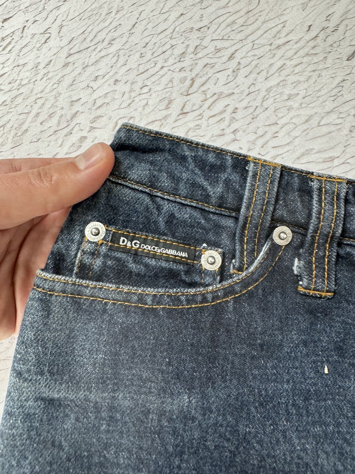 Dolce & Gabbana Dolce & Gabbana blue denim grey wool midi skirt Size 30" / US 8 / IT 44 - 7 Thumbnail