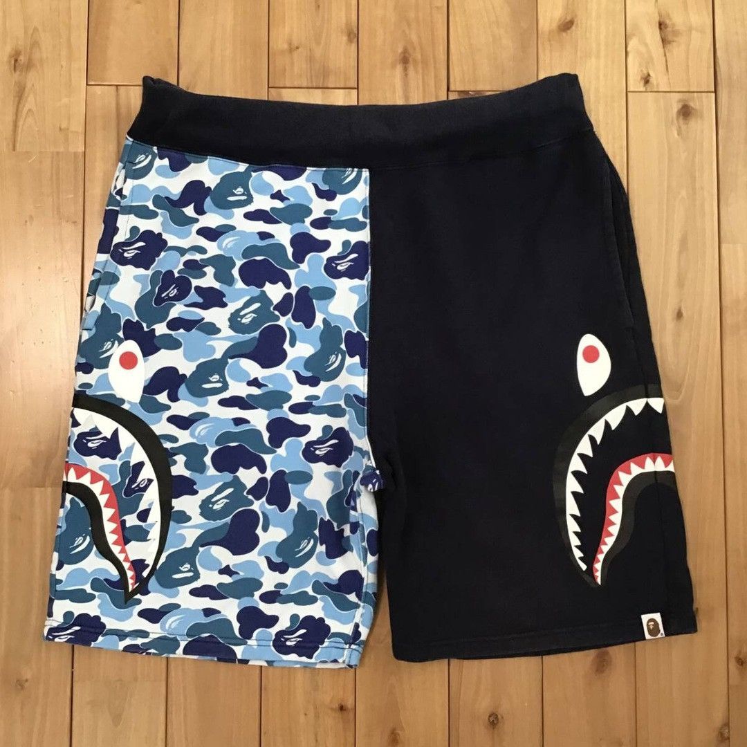 Bape BAPE Side Shark Sweat Shorts Navy x ABC camo blue ★size 2XL Size US 38 / EU 54 - 1 Thumbnail