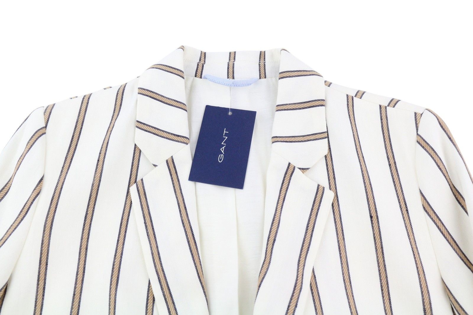 Gant STRIPE LINEN EU36 Off-White Linen Notch Blazer 85336 Size S / US 4 / IT 40 - 5 Thumbnail