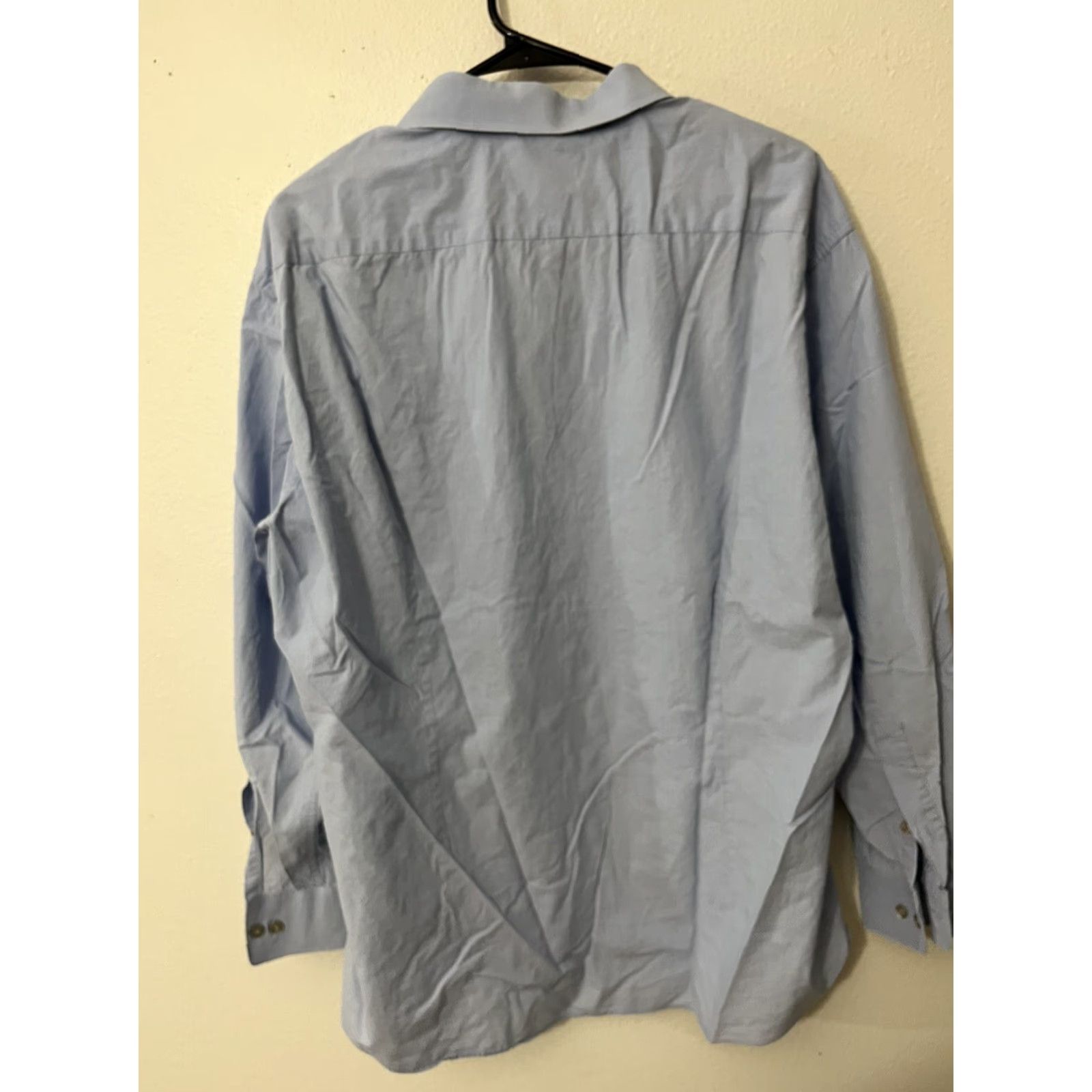 DKNY DKNY Blue Slim Fit Button-Up Dress Shirt 18 34/35 Long Sleeve Natural Stretch Mens Size 48R - 2 Thumbnail
